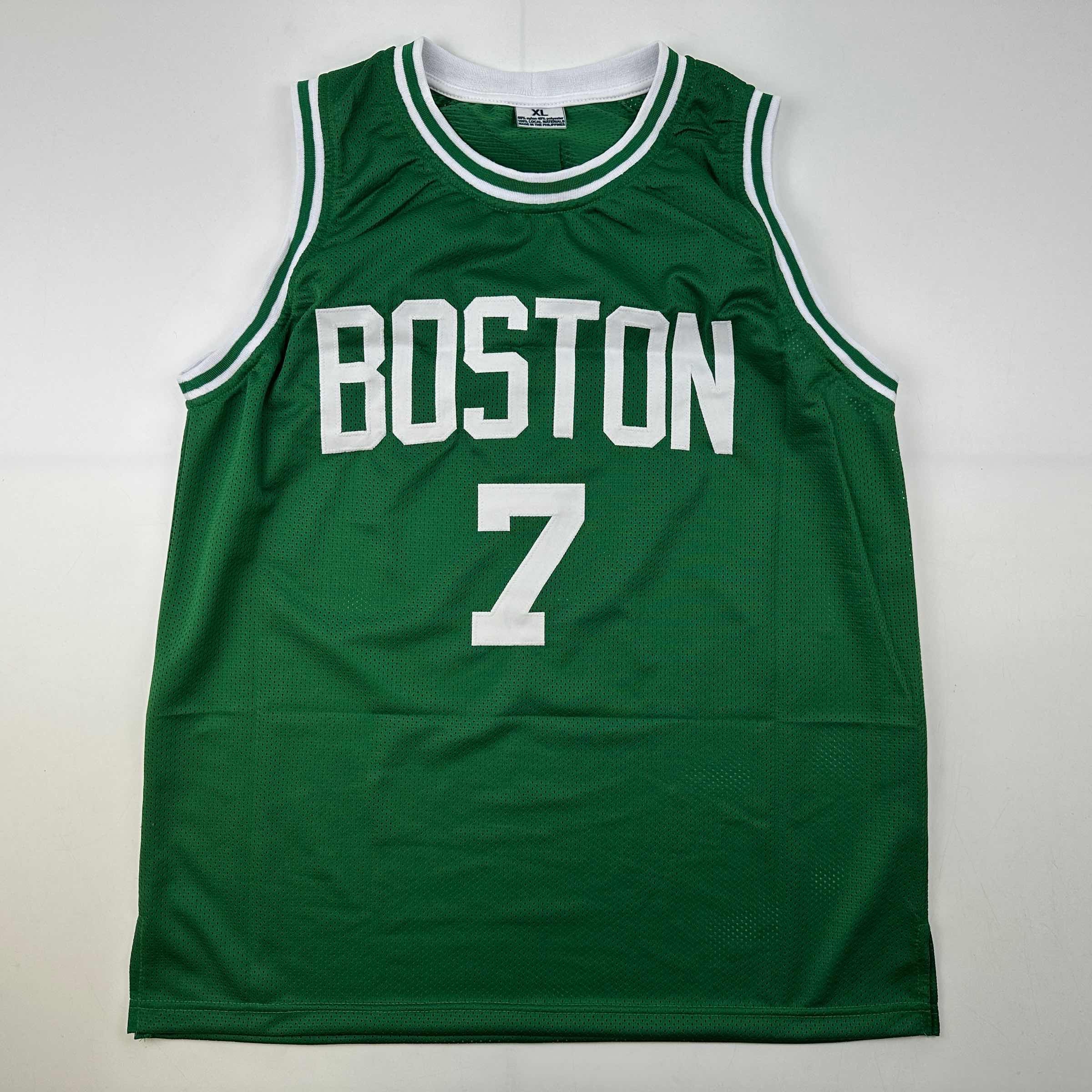 Facsimile Autographed Jaylen Brown Boston Green Reprint Laser Auto Basketball Jersey Size Men's XL