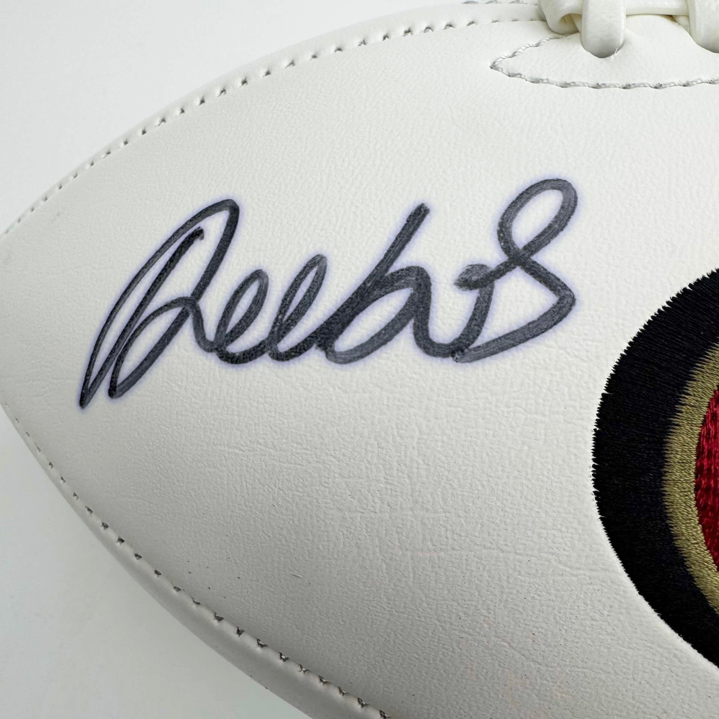 Autographed/Signed Deebo Samuel San Francisco 49ers Full Size F/S White Panel Logo Football Fanatics COA