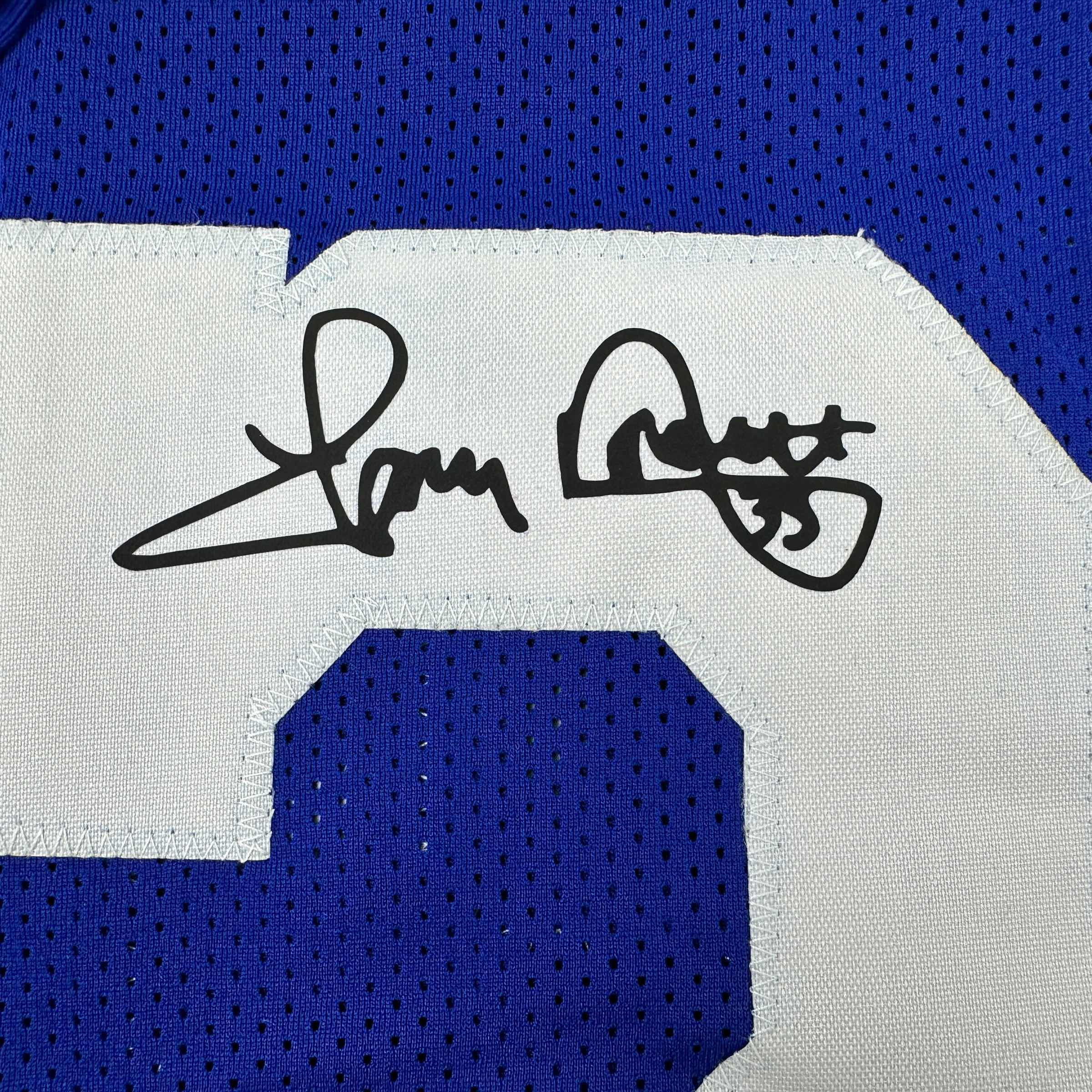 Facsimile Autographed Tony Dorsett Dallas Blue Reprint Laser Auto Football Jersey Size Men's XL