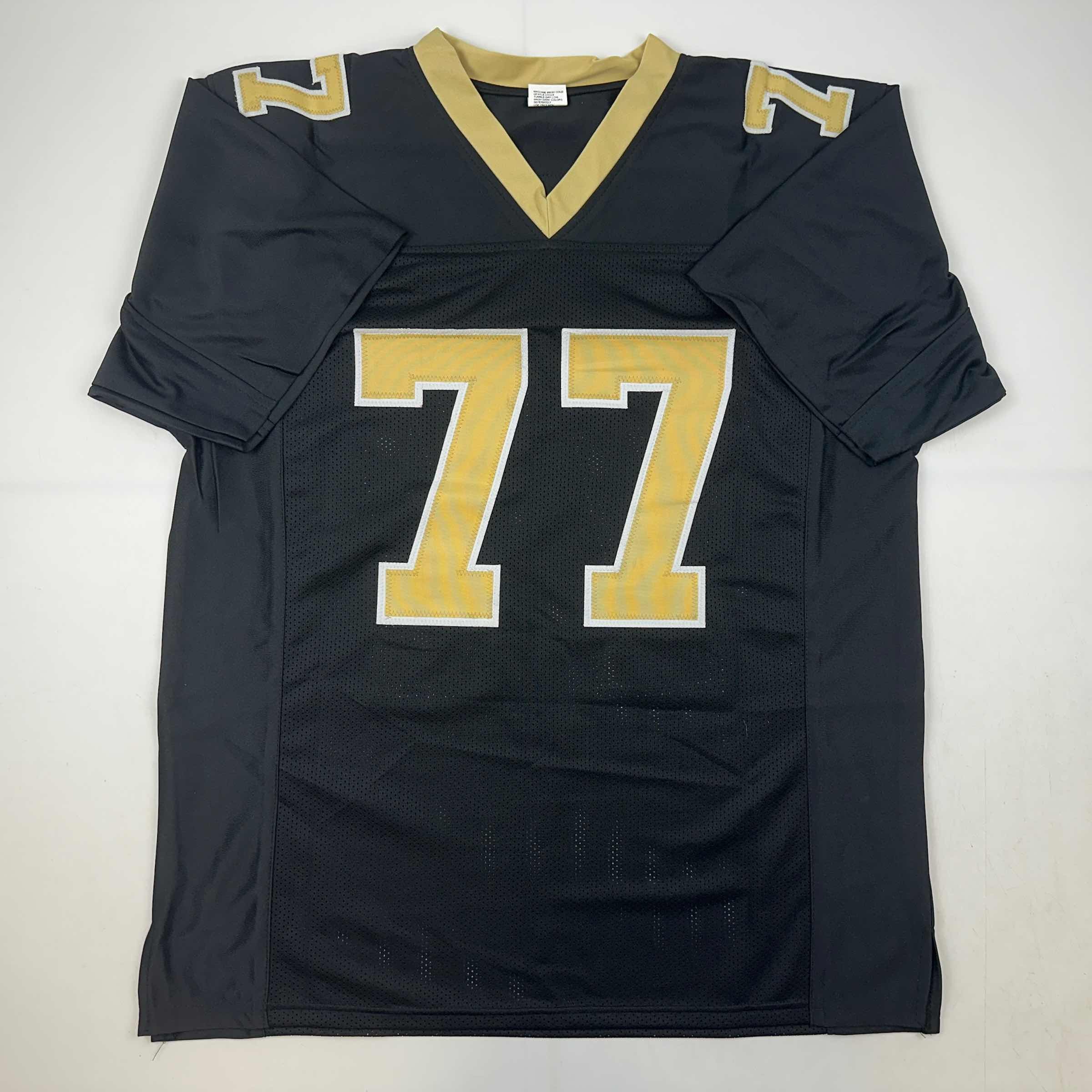 Facsimile Autographed Willie Roaf New Orleans Black Reprint Laser Auto Football Jersey Size Men's XL