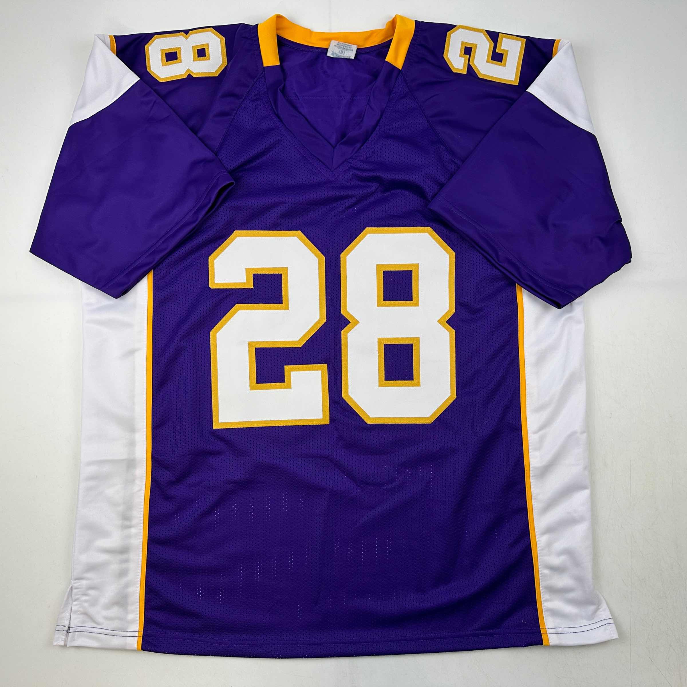 Facsimile Autographed Adrian Peterson Minnesota Purple Reprint Laser Auto Football Jersey Size Men's XL
