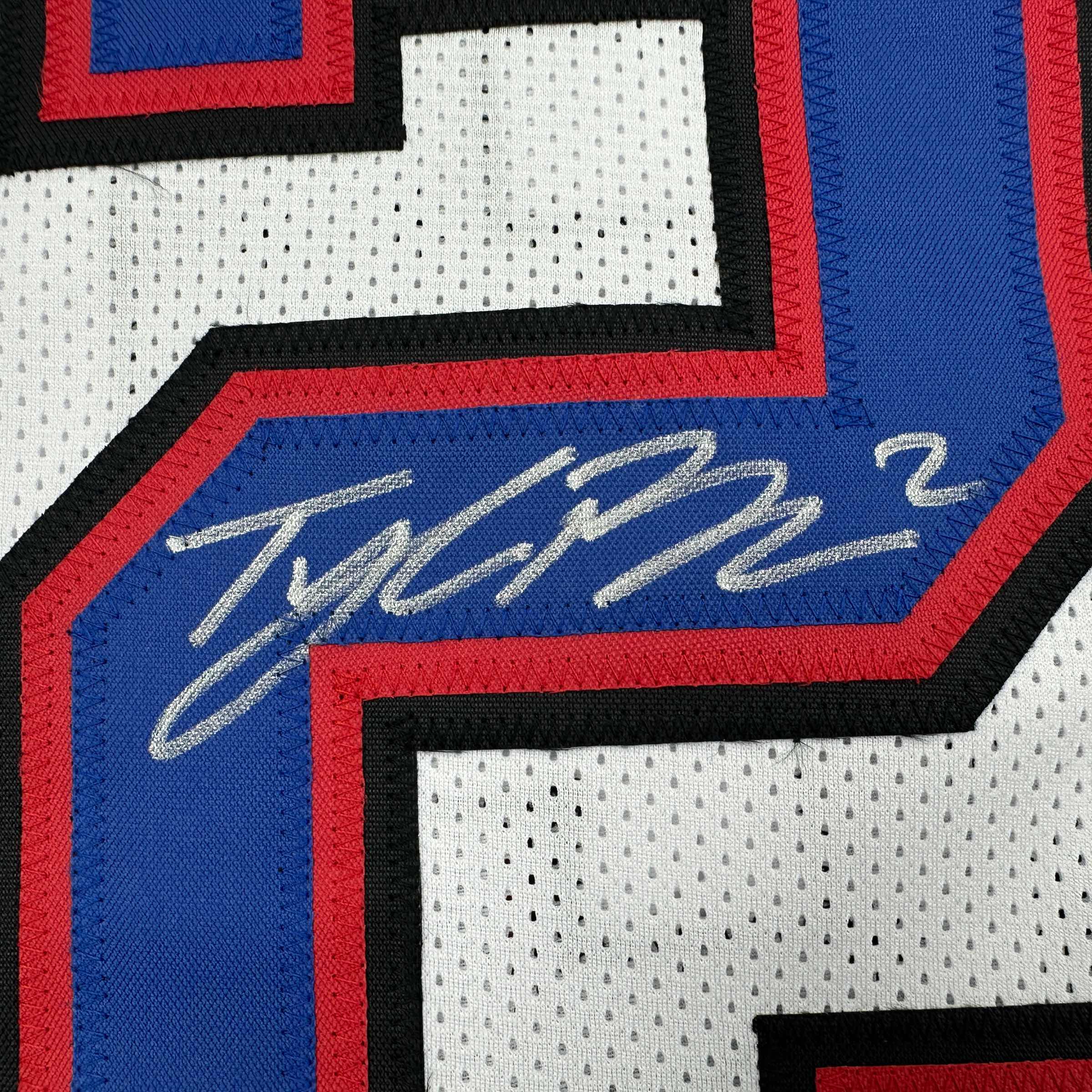 Autographed/Signed Tyler Bass Buffalo White Football Jersey JSA COA