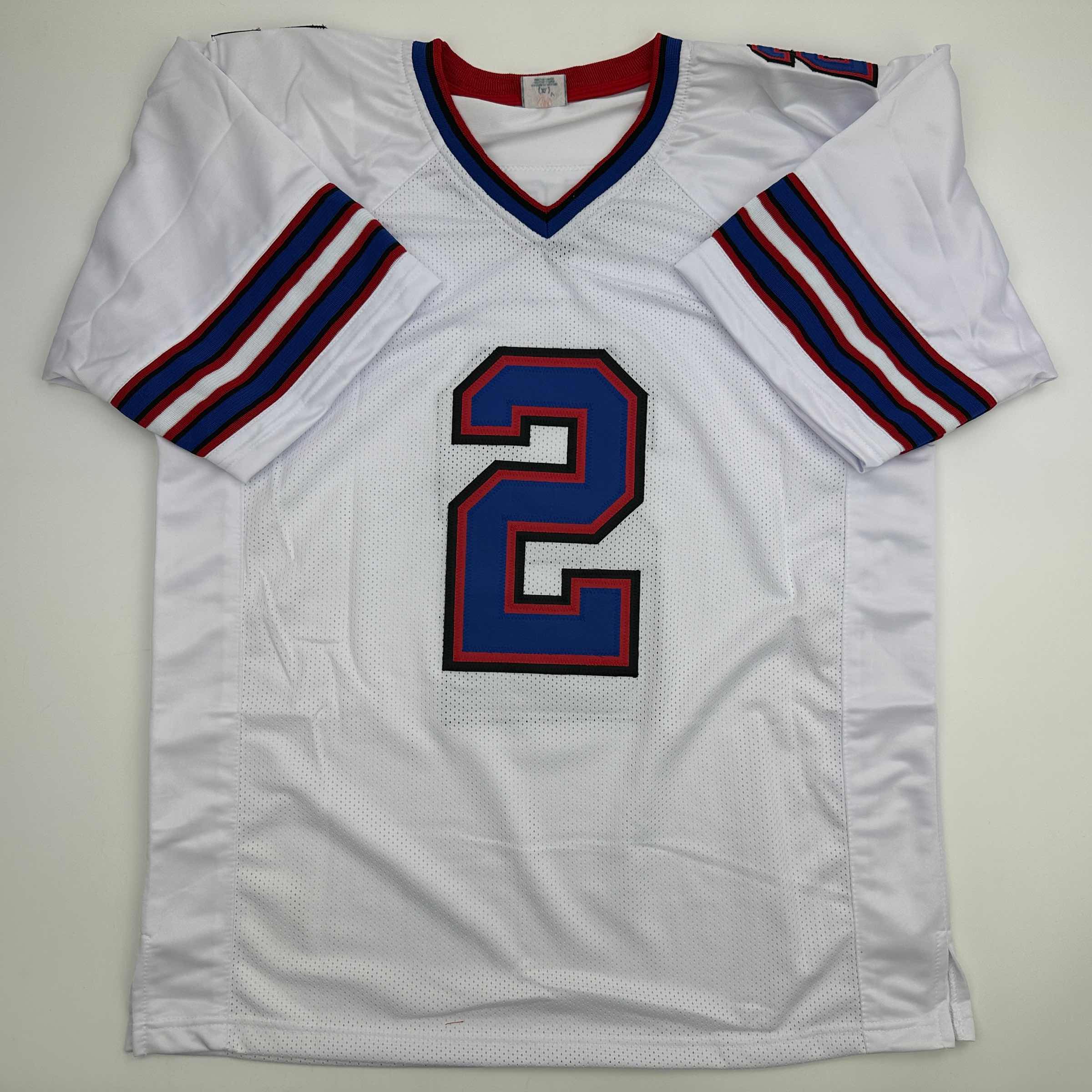 Autographed/Signed Tyler Bass Buffalo White Football Jersey JSA COA