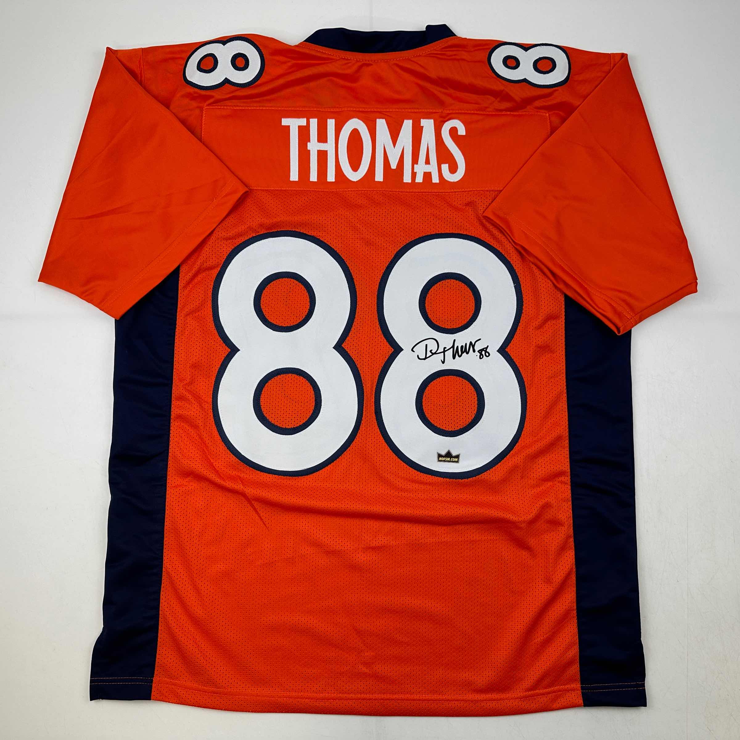 Facsimile Autographed Demaryius Thomas Denver Orange Reprint Laser Auto Football Jersey Size Men's XL