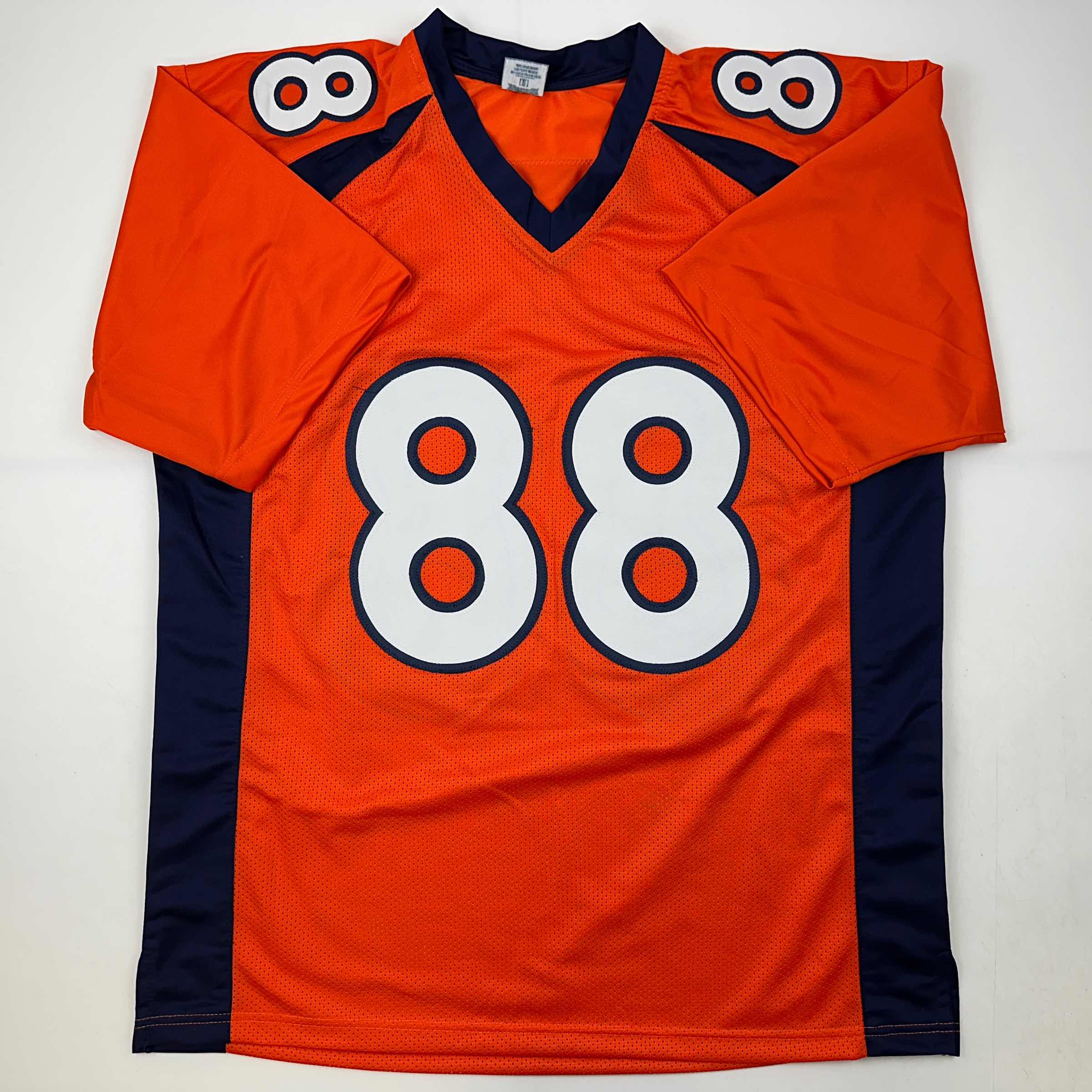 Facsimile Autographed Demaryius Thomas Denver Orange Reprint Laser Auto Football Jersey Size Men's XL