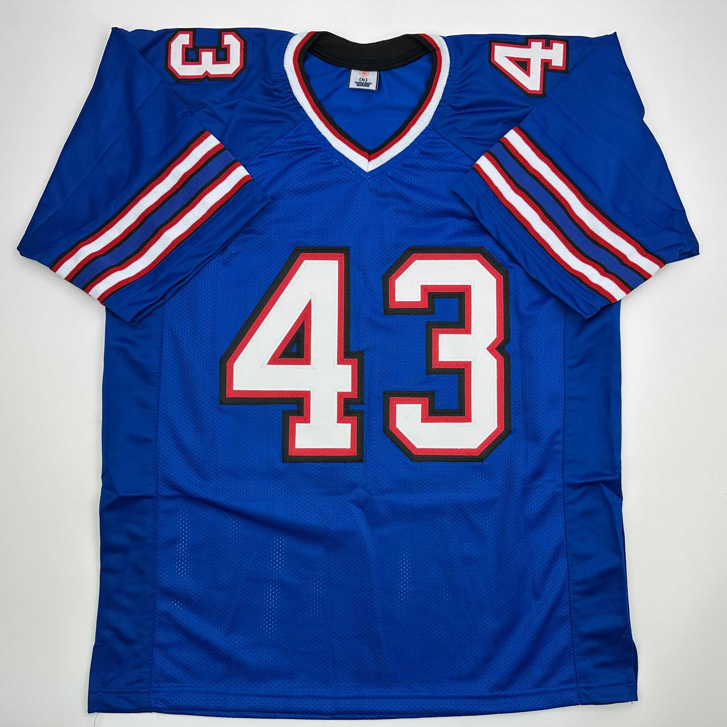 Autographed/Signed Terrel Bernard Buffalo Blue Football Jersey Beckett BAS COA