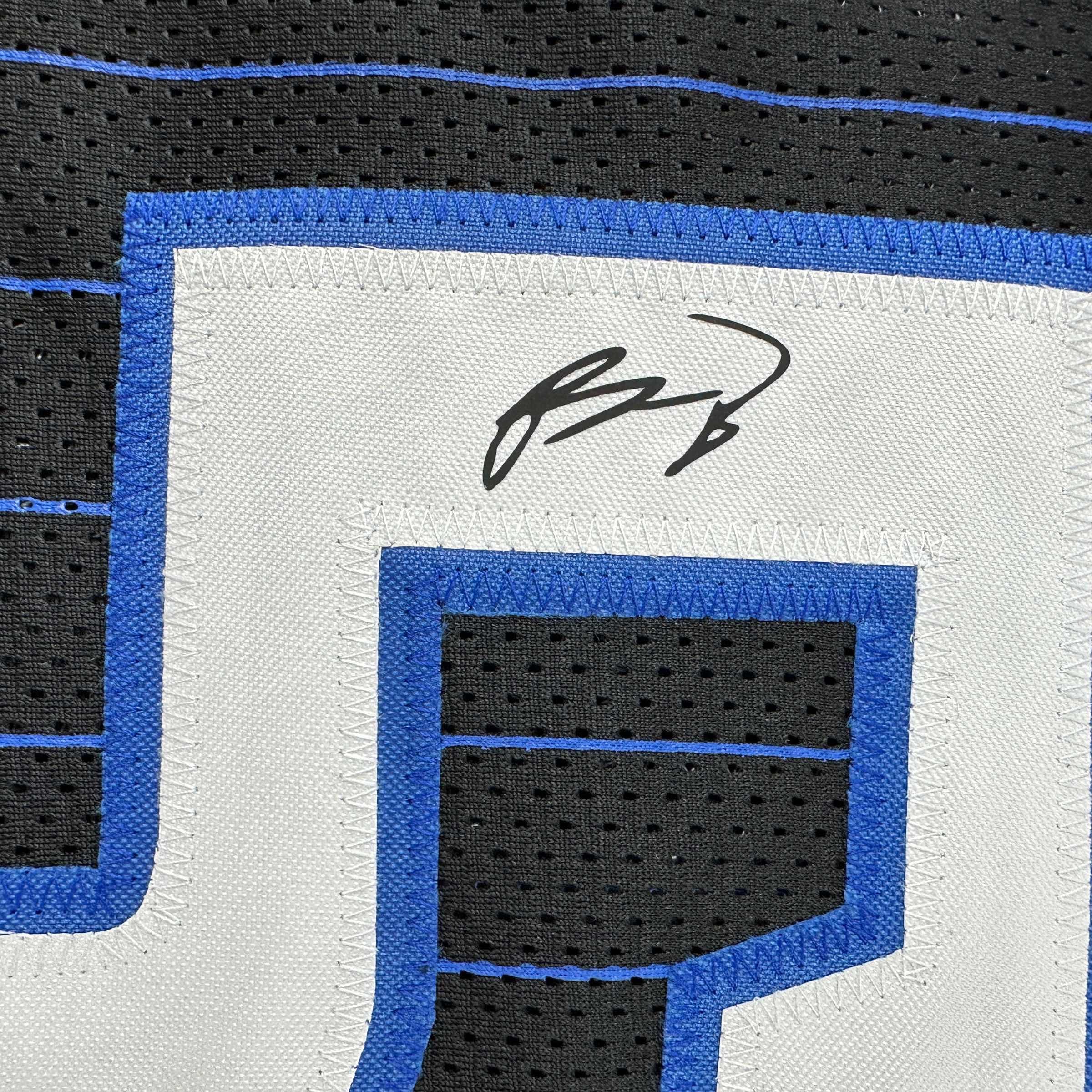 Facsimile Autographed Paolo Banchero Orlando Black Pinstripe Reprint Laser Auto Basketball Jersey Size Men's XL