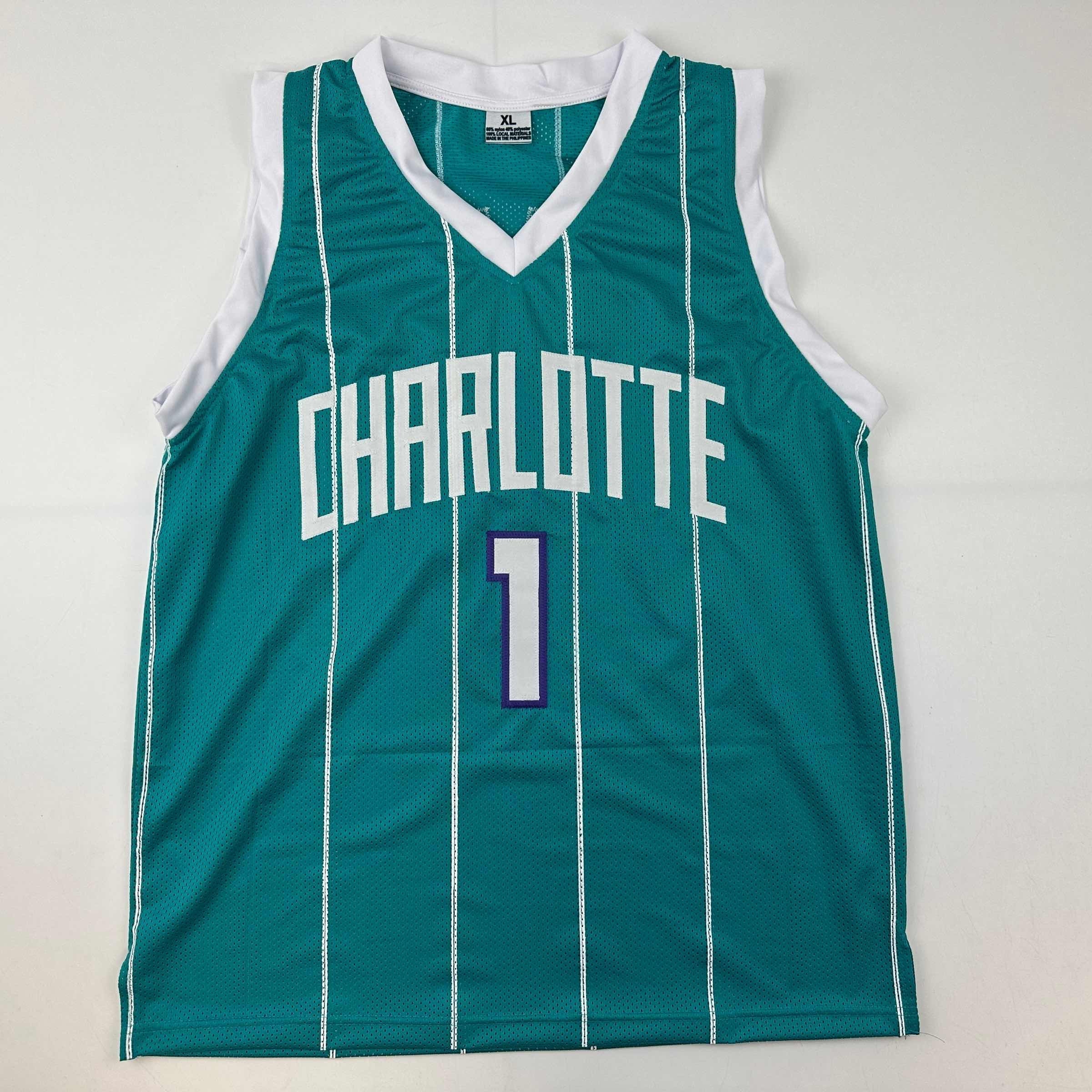 Facsimile Autographed LaMelo Ball Charlotte Teal Reprint Laser Auto Basketball Jersey Size Men's XL