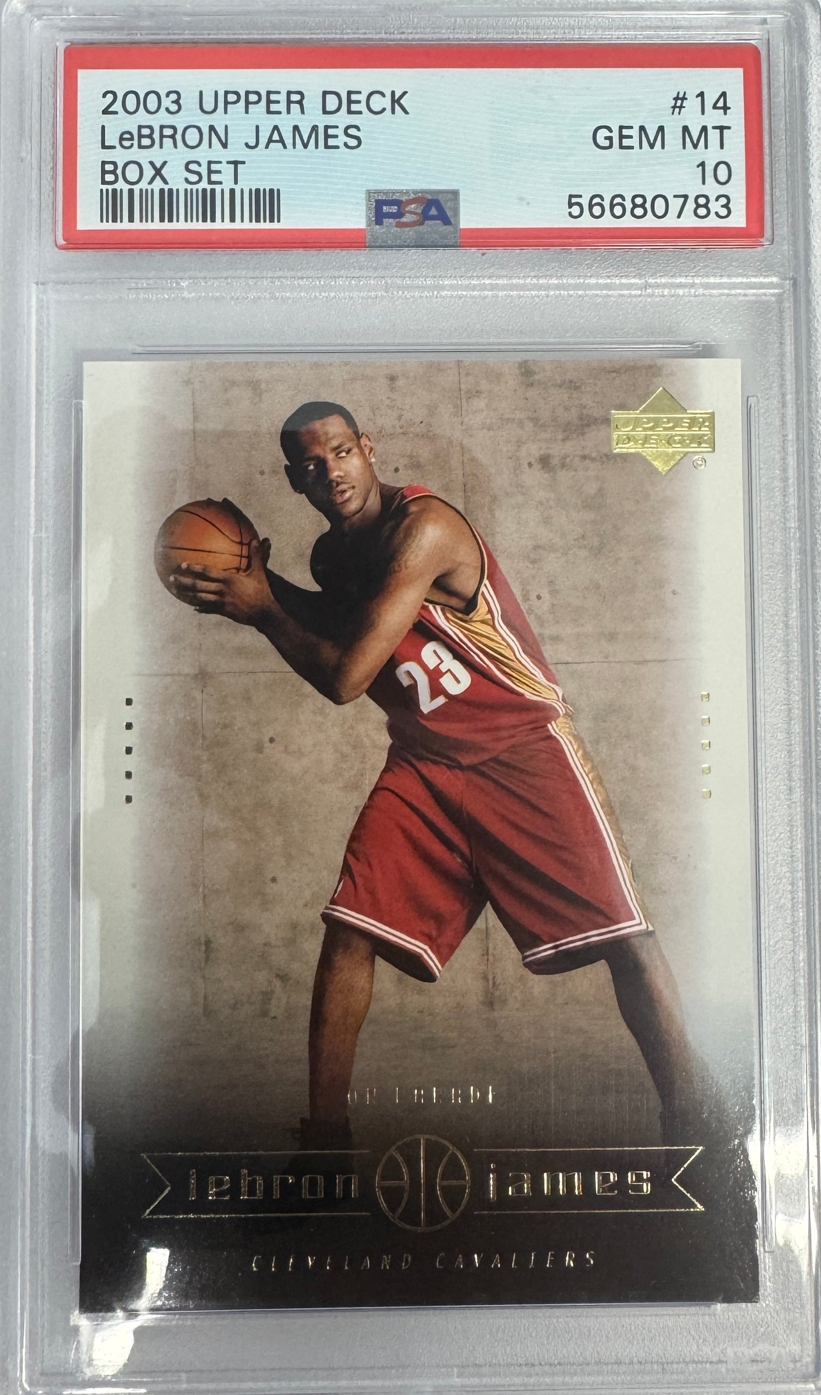 Graded 2003-04 Upper Deck LeBron James #14 Box Set Rookie RC Basketball Card PSA 10 Gem Mint