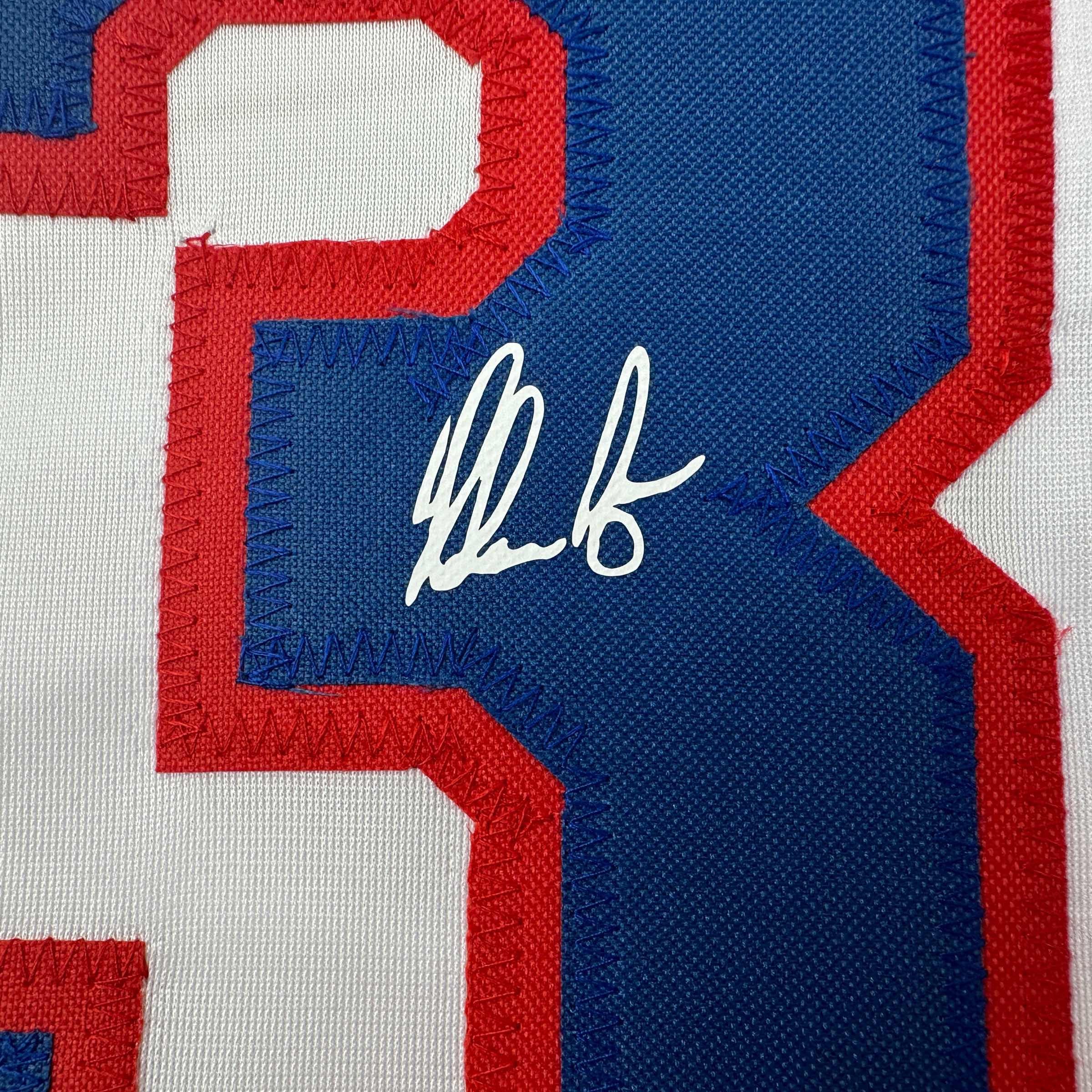 Facsimile Autographed Nolan Ryan Texas White Reprint Laser Auto Baseball Jersey Size Men's XL
