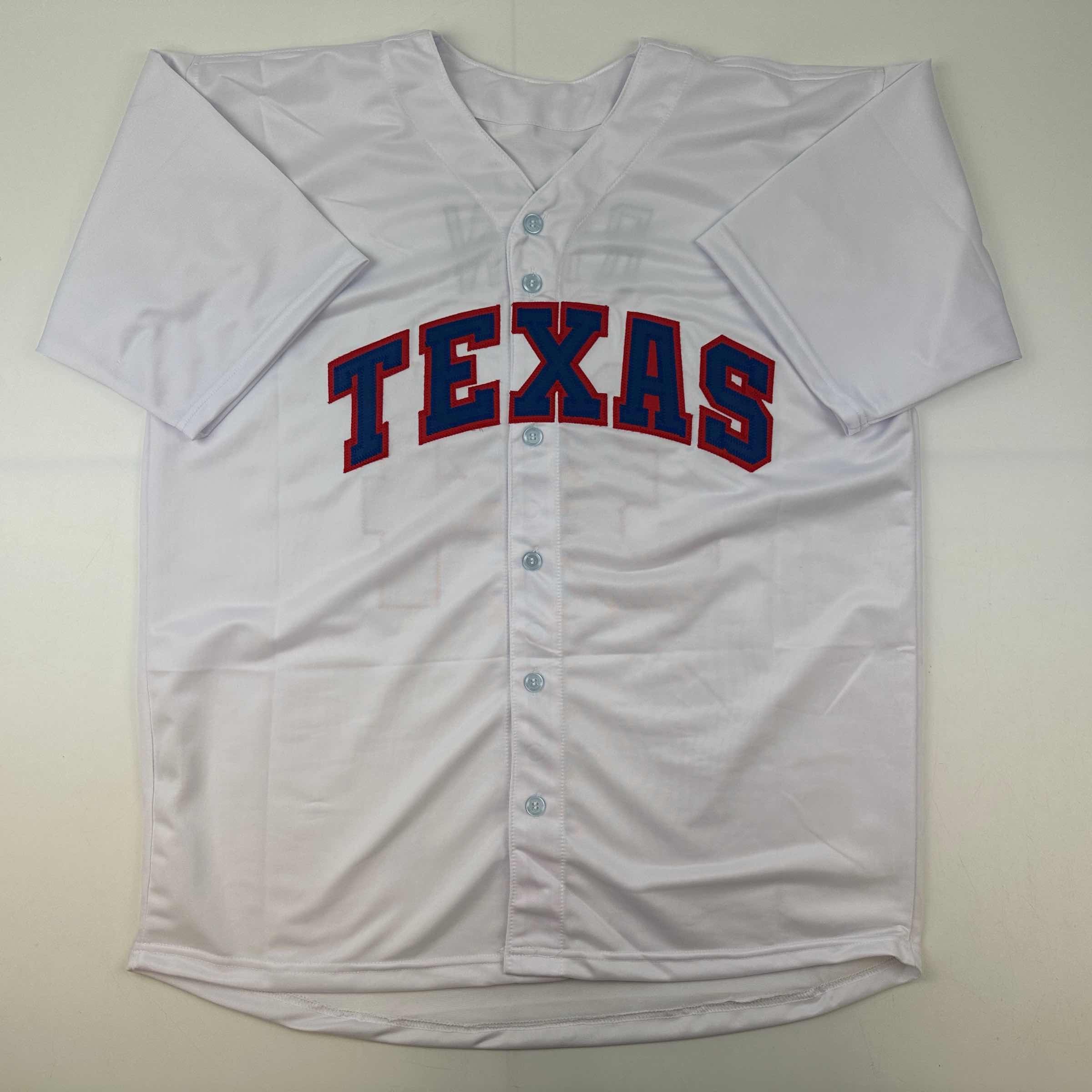 Facsimile Autographed Nolan Ryan Texas White Reprint Laser Auto Baseball Jersey Size Men's XL