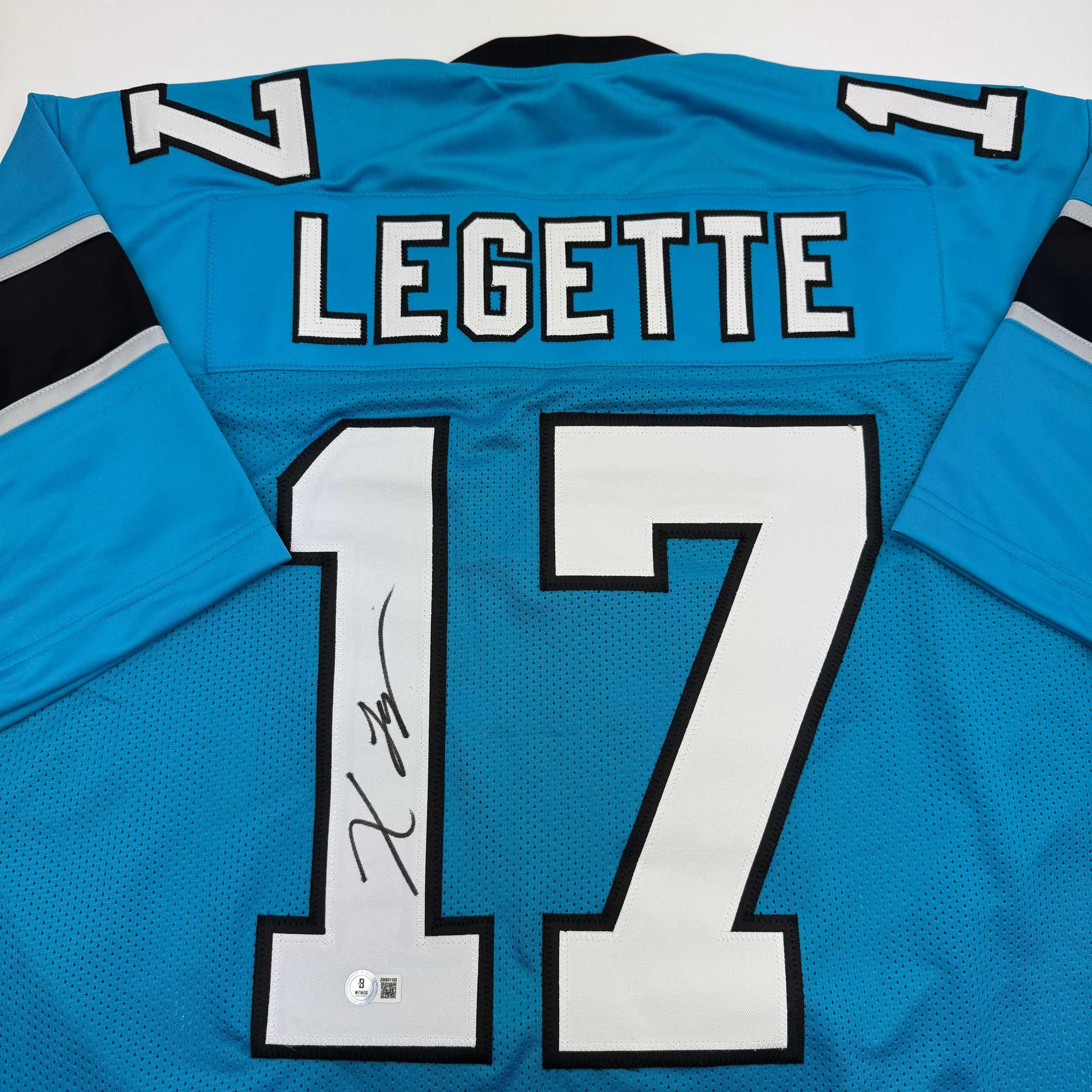 Autographed/Signed Xavier Legette Carolina Blue Football Jersey Beckett BAS COA
