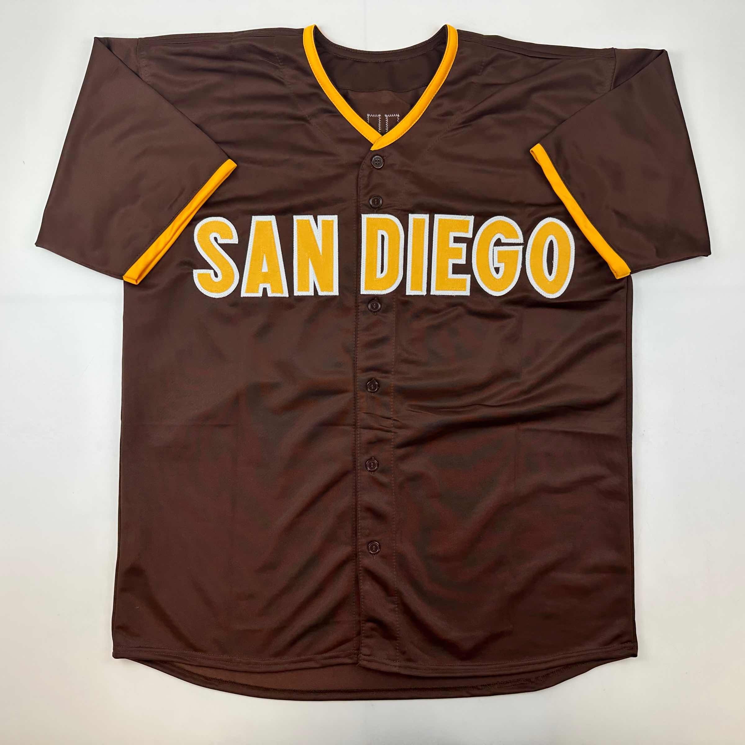 Facsimile Autographed Manny Machado San Diego Brown Reprint Laser Auto Baseball Jersey Size Men's XL