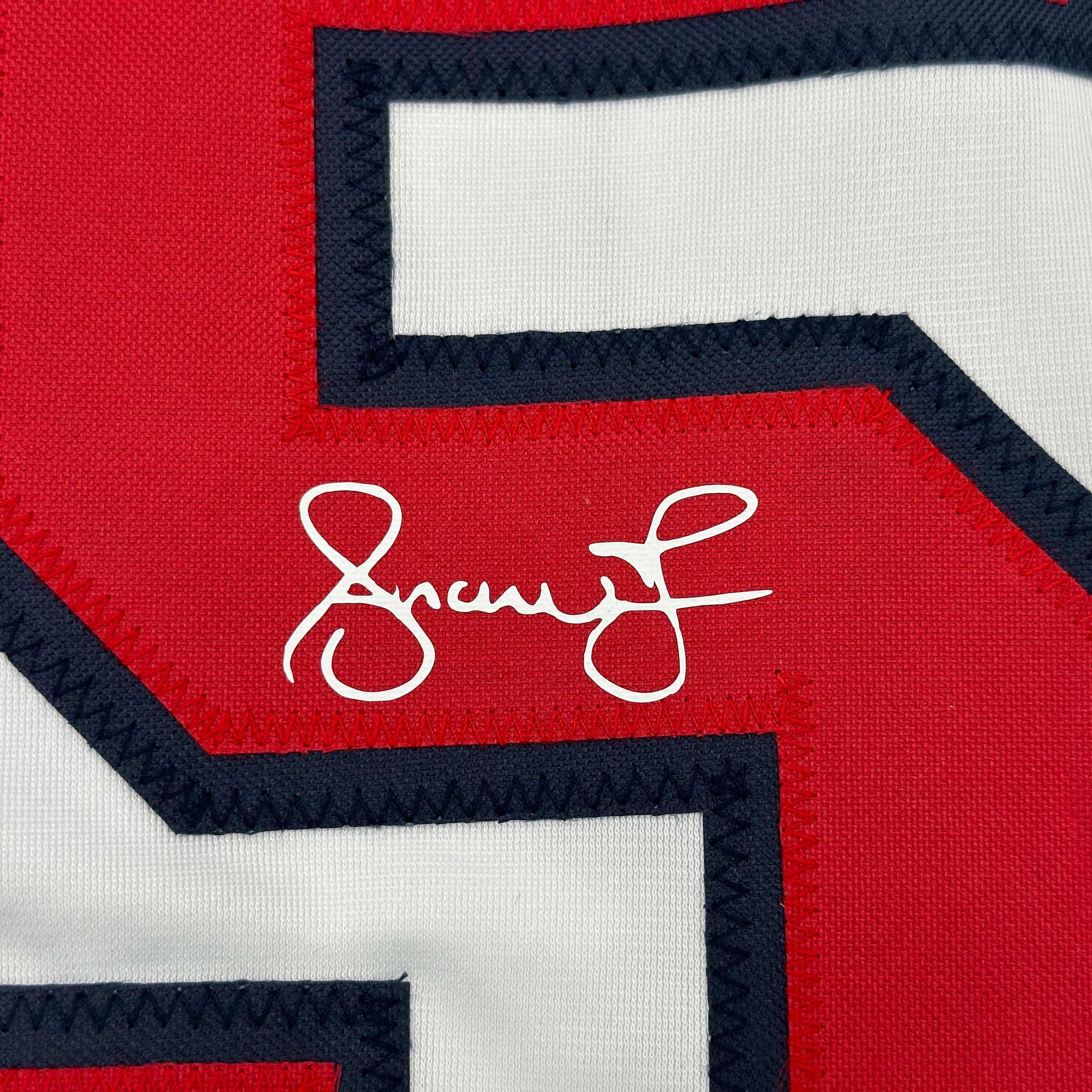 Facsimile Autographed Andruw Jones Atlanta White Reprint Laser Auto Baseball Jersey Size Men's XL