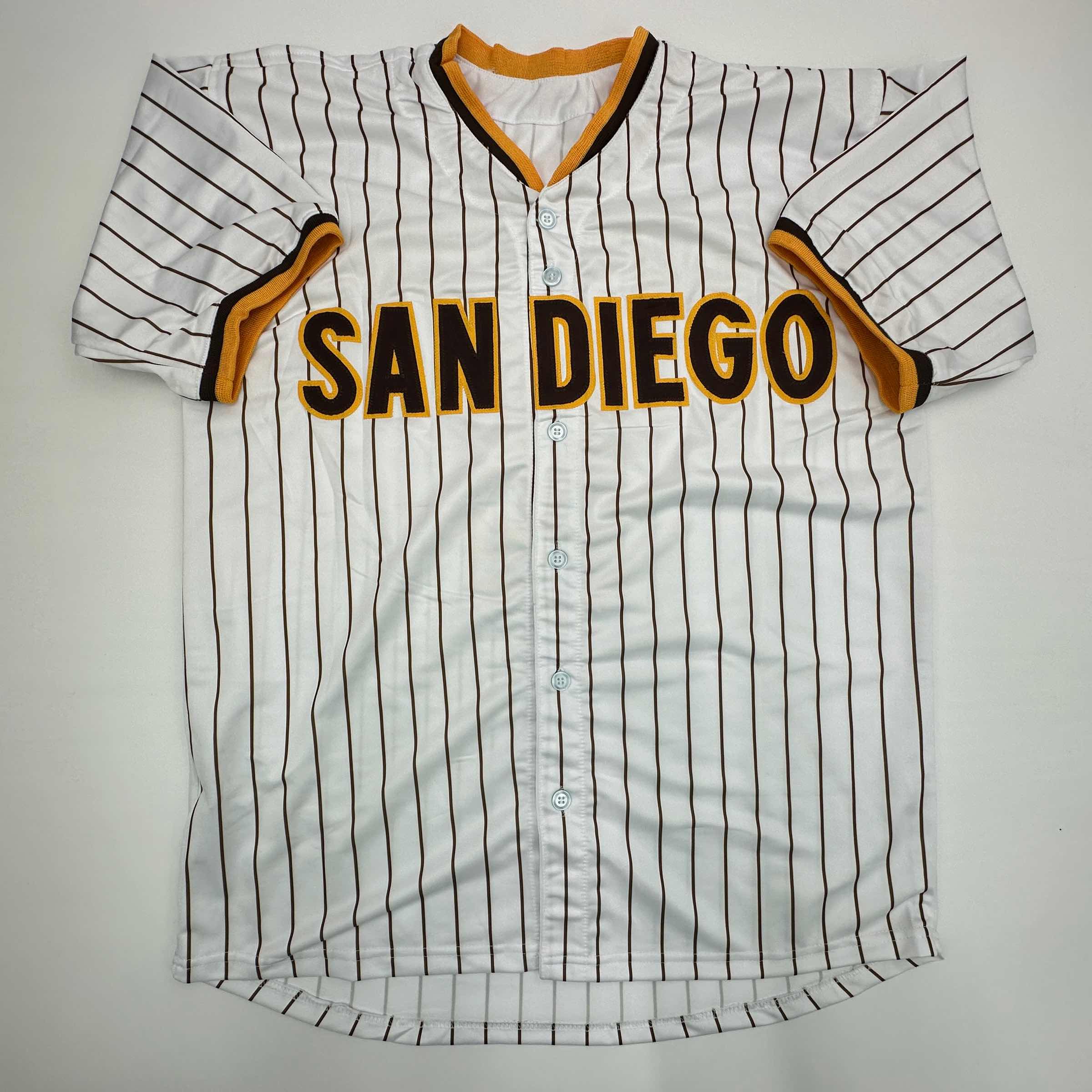 Facsimile Autographed Xander Bogaerts San Diego Pinstripe Reprint Laser Auto Baseball Jersey Size Men's XL