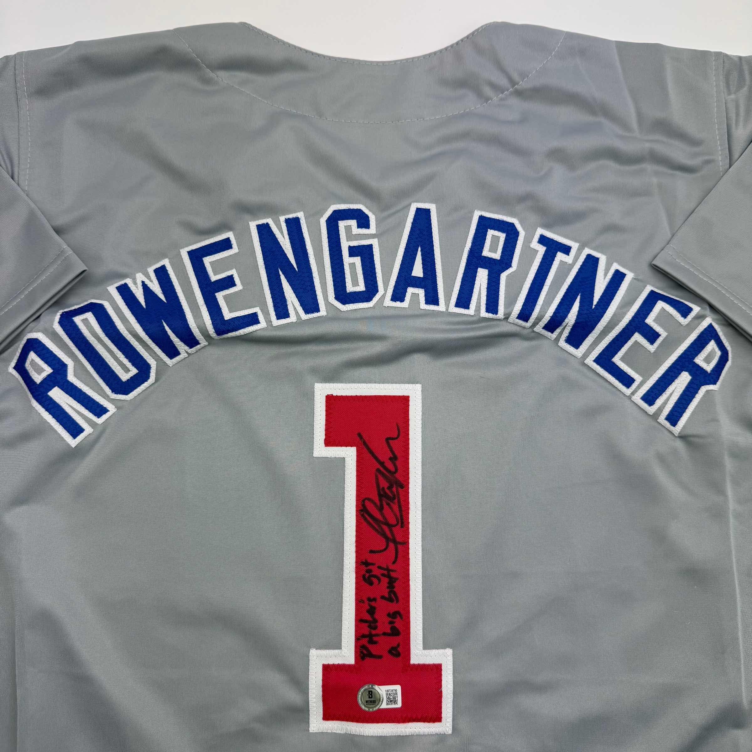 Autographed/Signed Thomas Ian Nicholas Rookie Of The Year Chicago Grey Baseball Jersey Beckett BAS COA