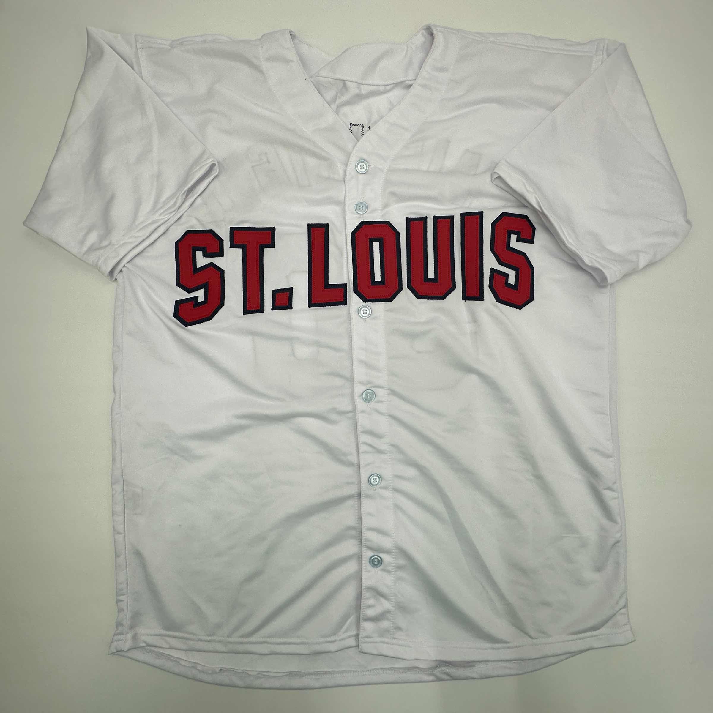 Facsimile Autographed Adam Wainwright St. Louis White Reprint Laser Auto Baseball Jersey Size Men's XL