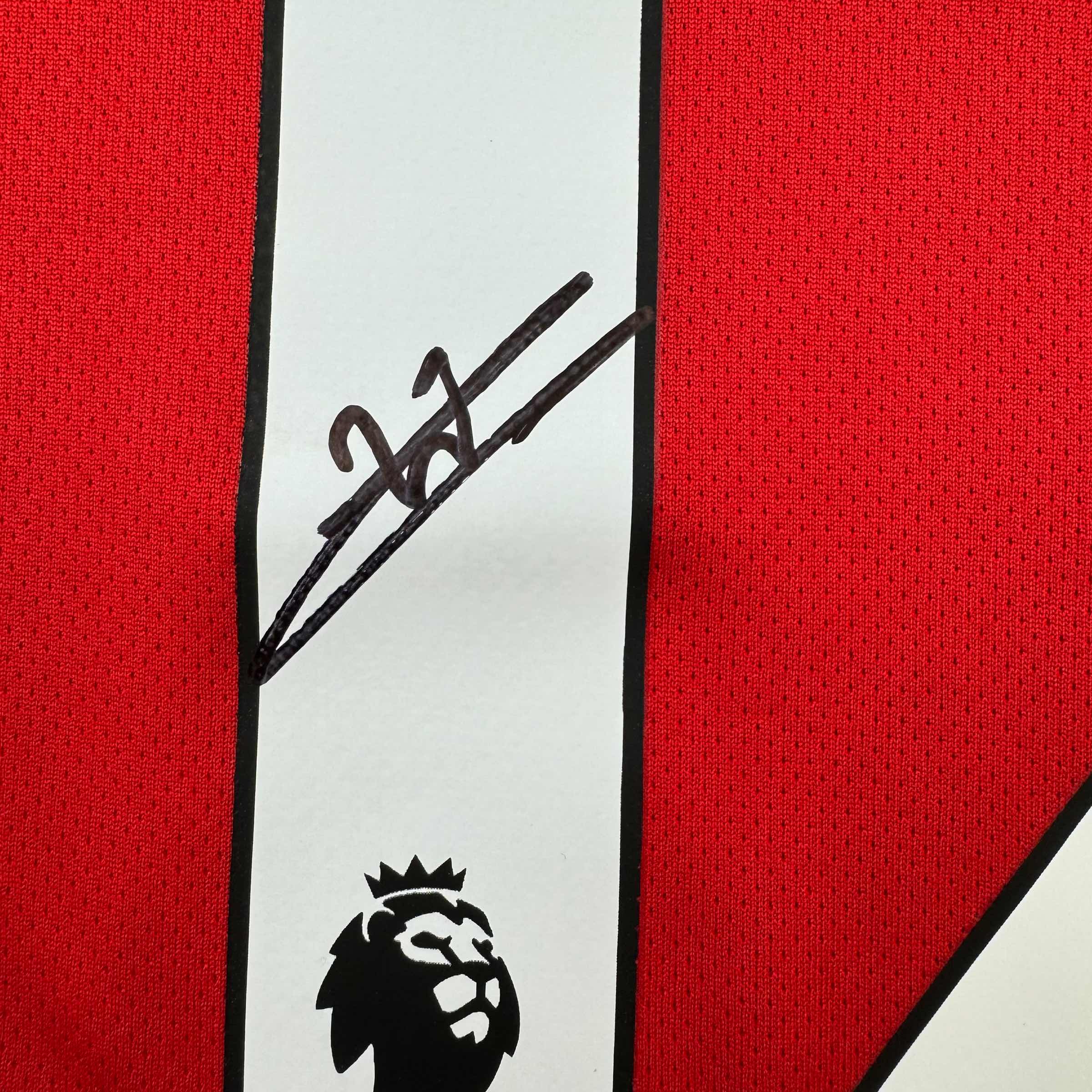 Autographed/Signed William Saliba Arsenal Red Soccer Jersey Beckett BAS COA