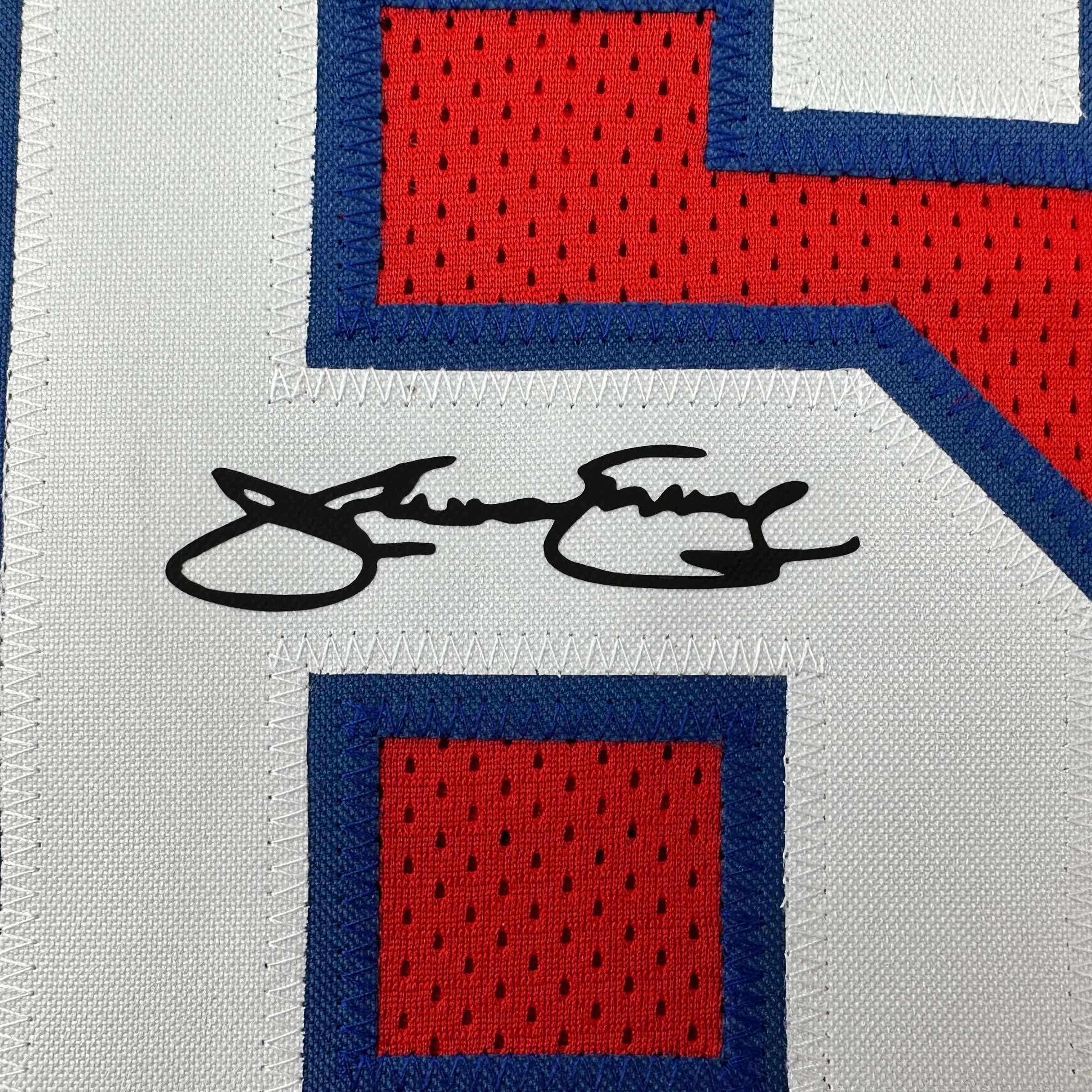 Facsimile Autographed Julius Dr. J Erving Philadelphia Red Reprint Laser Auto Basketball Jersey Size Men's XL