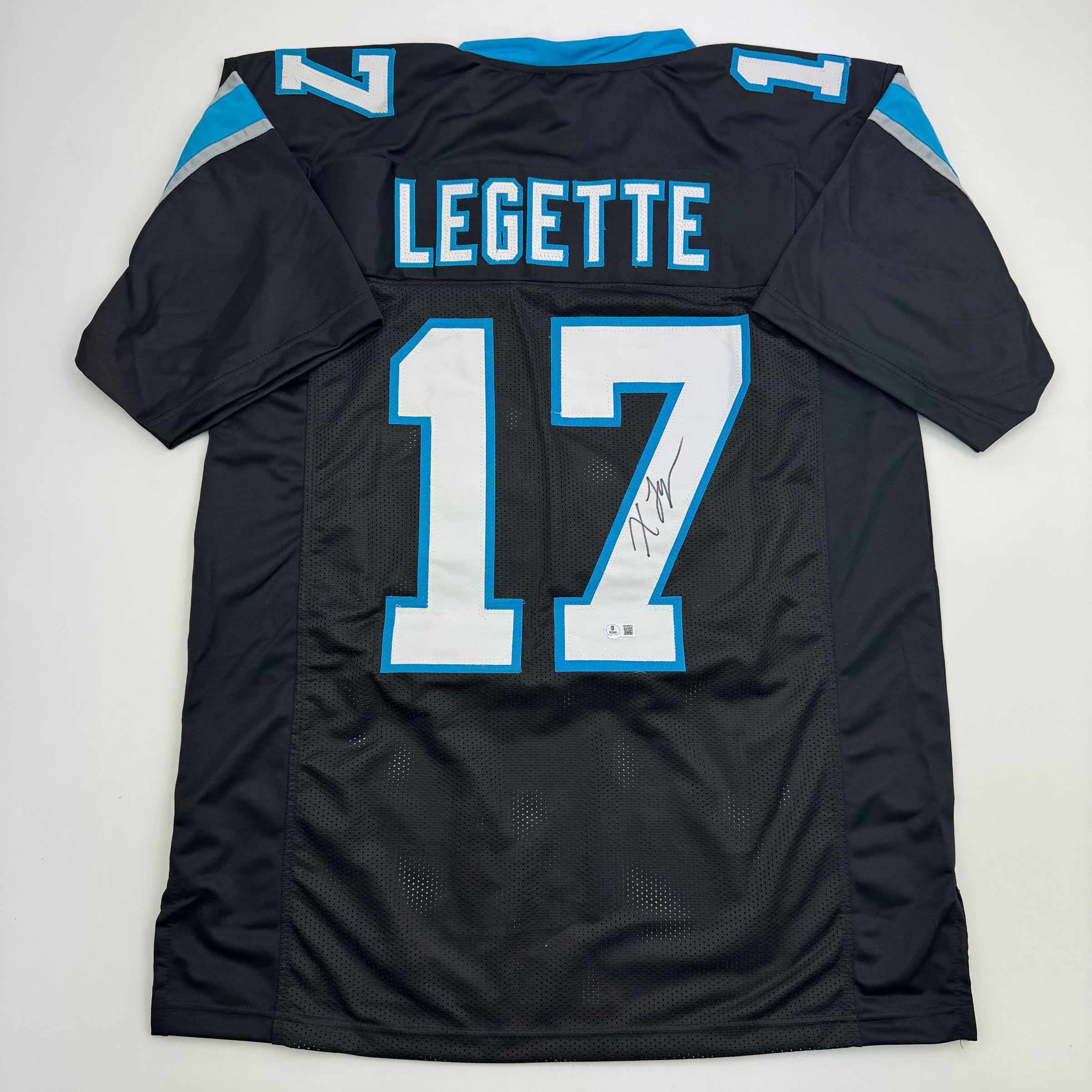 Autographed/Signed Xavier Legette Carolina Black Football Jersey Beckett BAS COA