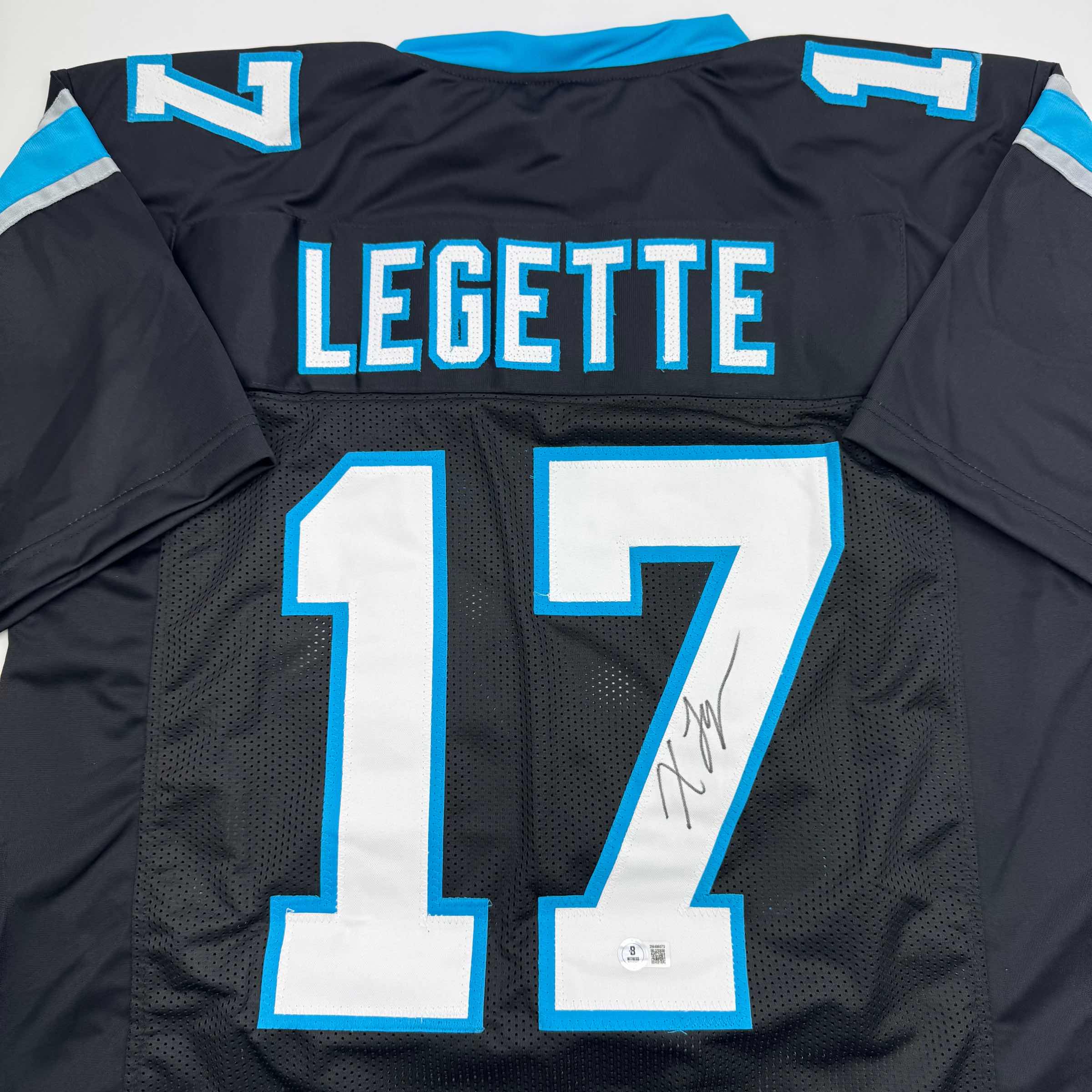 Autographed/Signed Xavier Legette Carolina Black Football Jersey Beckett BAS COA