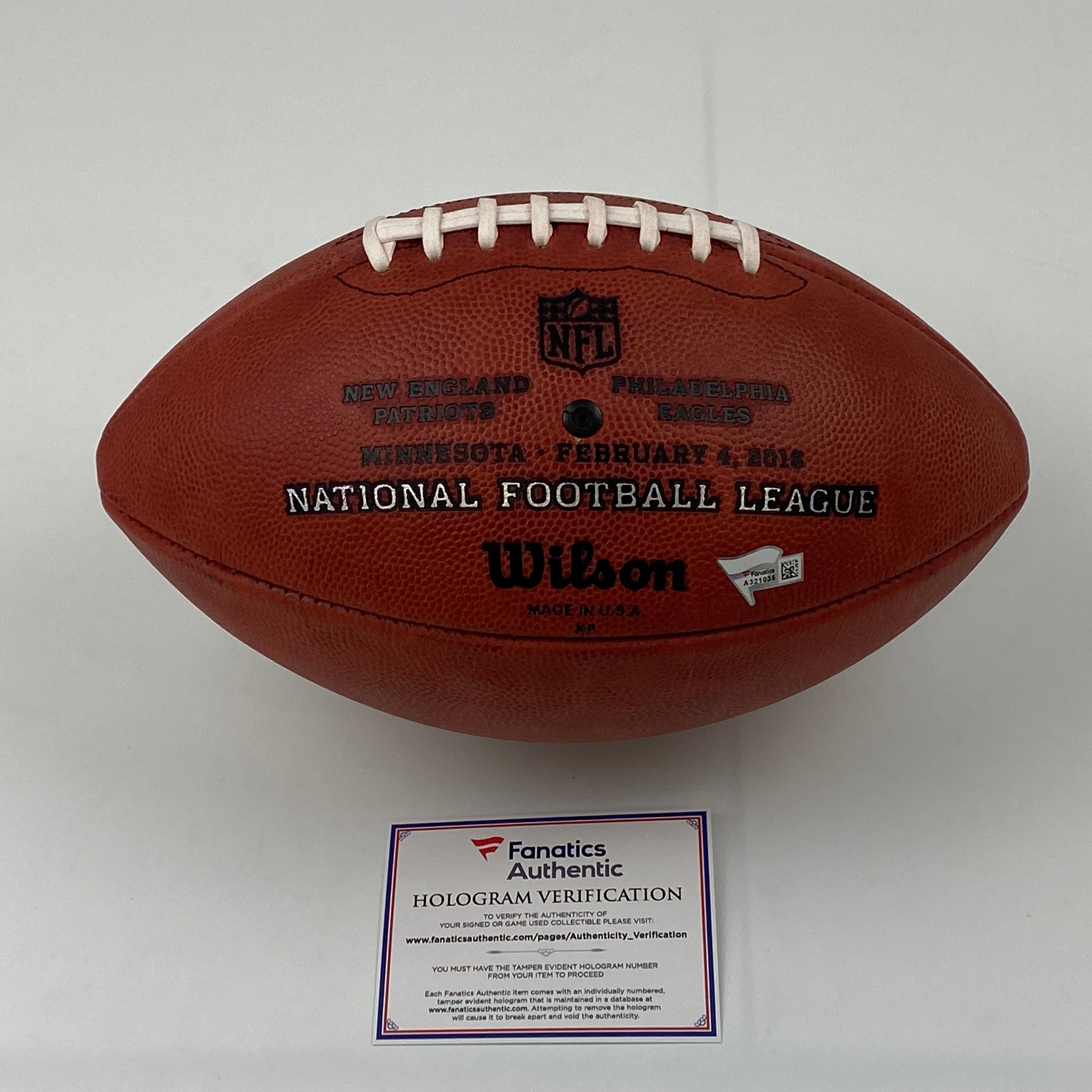 Autographed/Signed Carson Wentz Super Bowl LII Authentic The Duke Full Size Football Fanatics COA