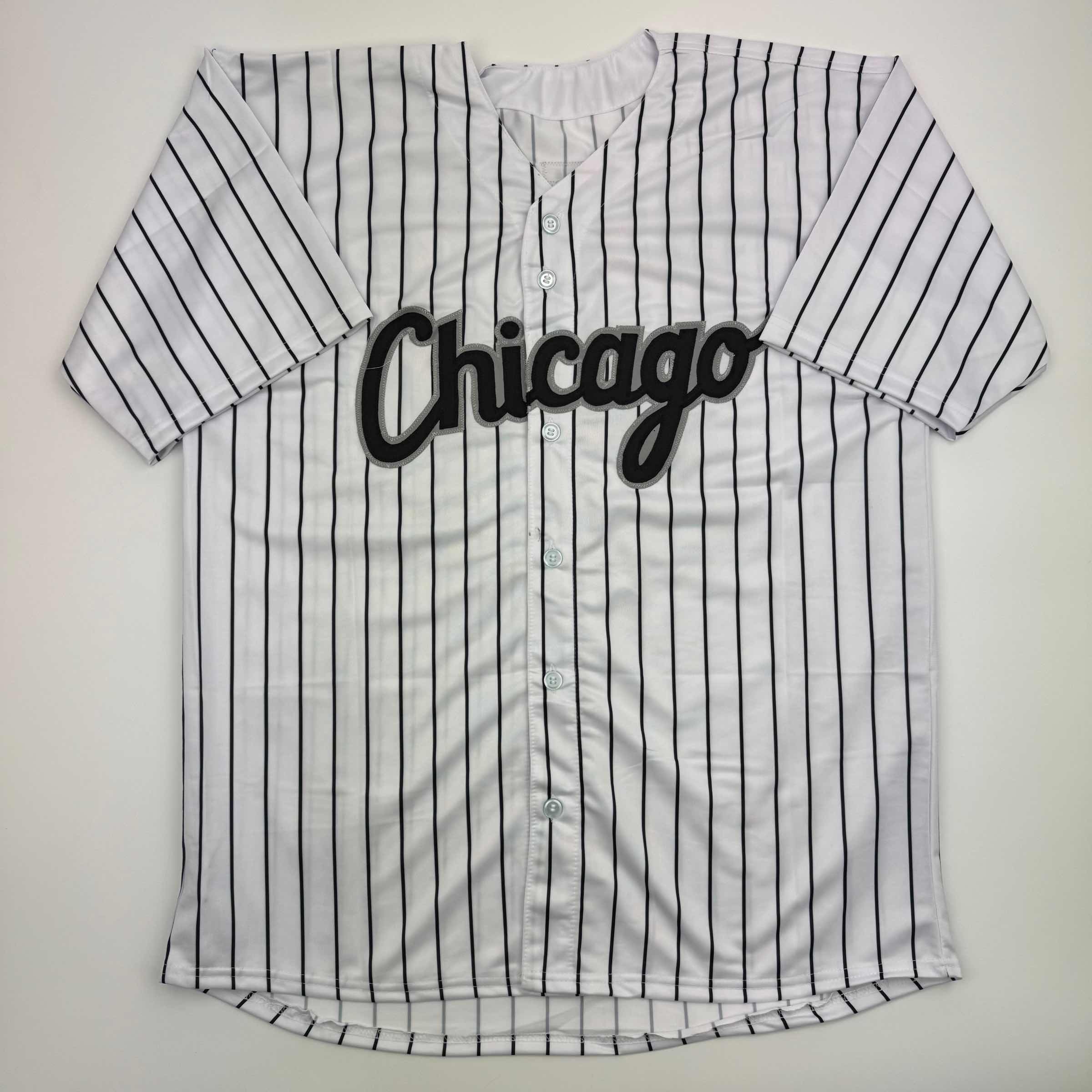 Autographed/Signed Robin Ventura Chicago Pinstripe Baseball Jersey Beckett BAS COA