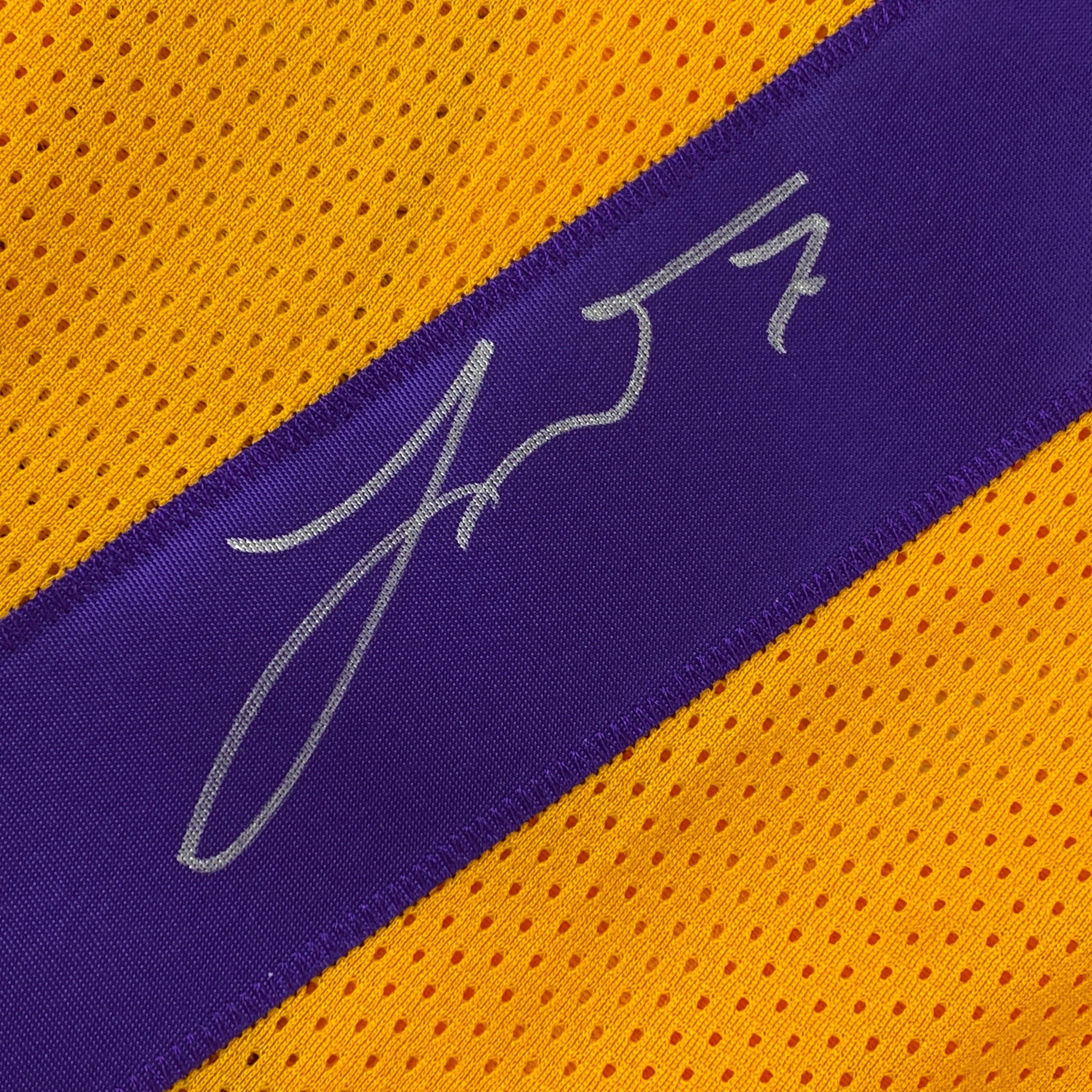 Autographed/Signed Tyrann Mathieu LSU Yellow College Football Jersey JSA COA
