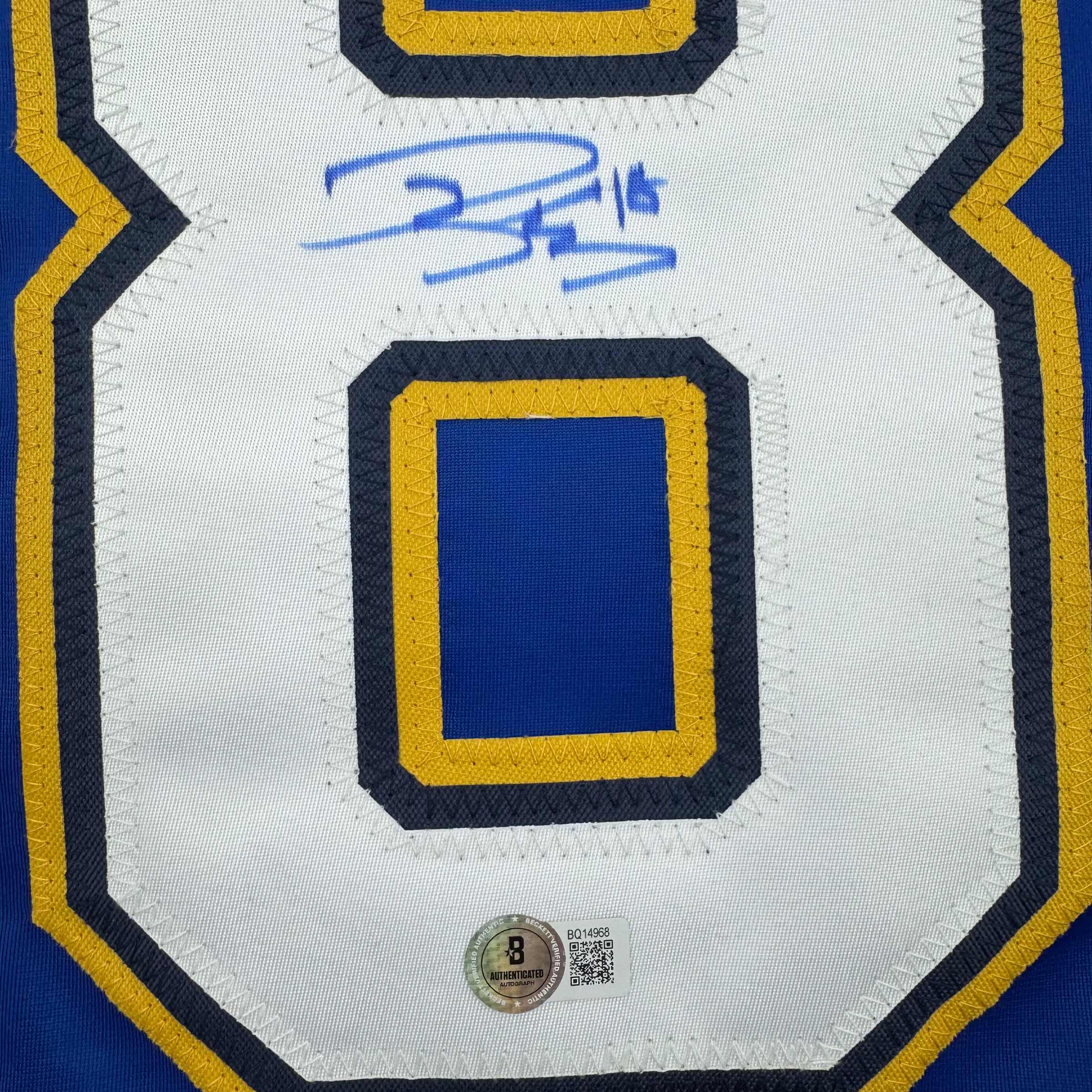 Autographed/Signed Robert Thomas St. Louis Blue Hockey Jersey Beckett BAS COA