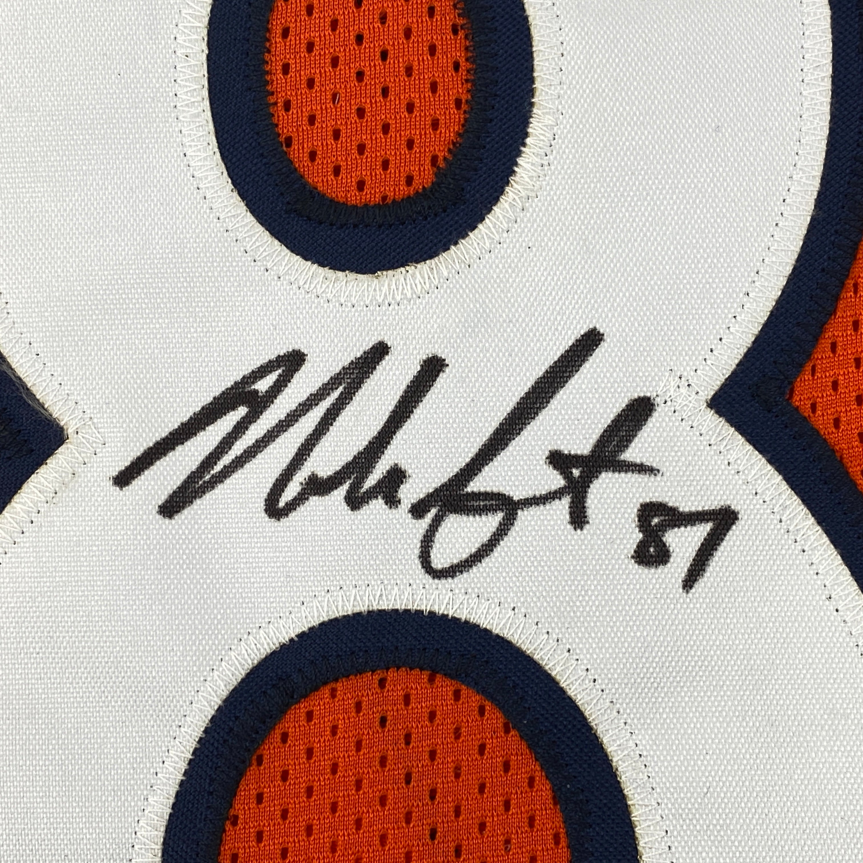 Autographed/Signed Noah Fant Denver Orange Football Jersey Beckett BAS COA