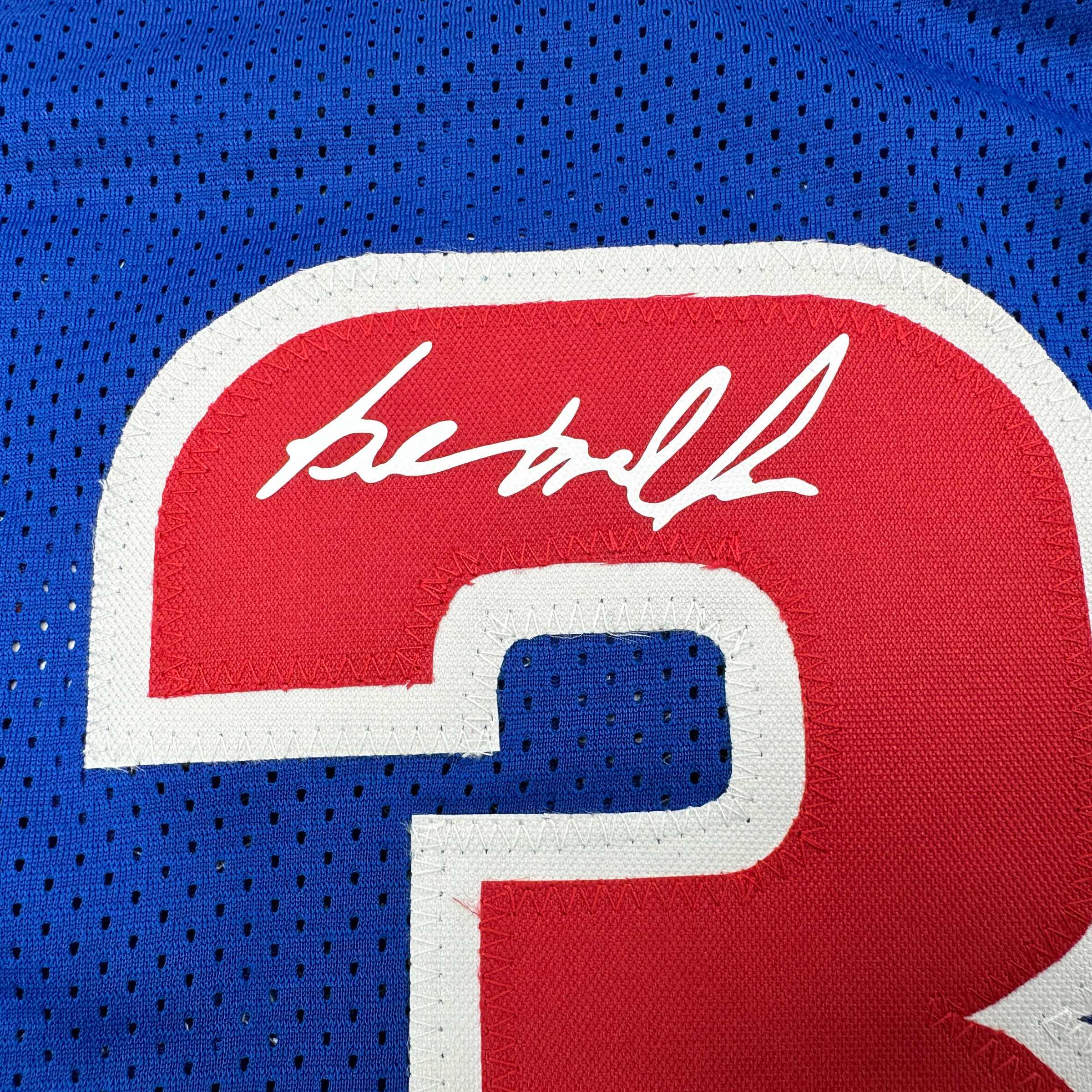 Facsimile Autographed Ben Wallace Detroit Blue Reprint Laser Auto Basketball Jersey Size Men's XL