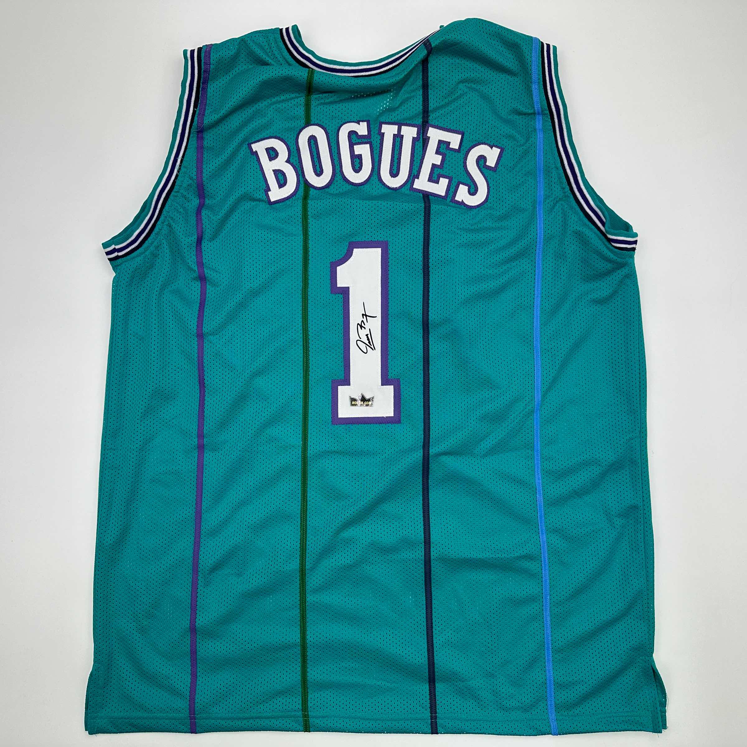Facsimile Autographed Muggsy Bogues Charlotte Teal Reprint Laser Auto Basketball Jersey Size Men's XL
