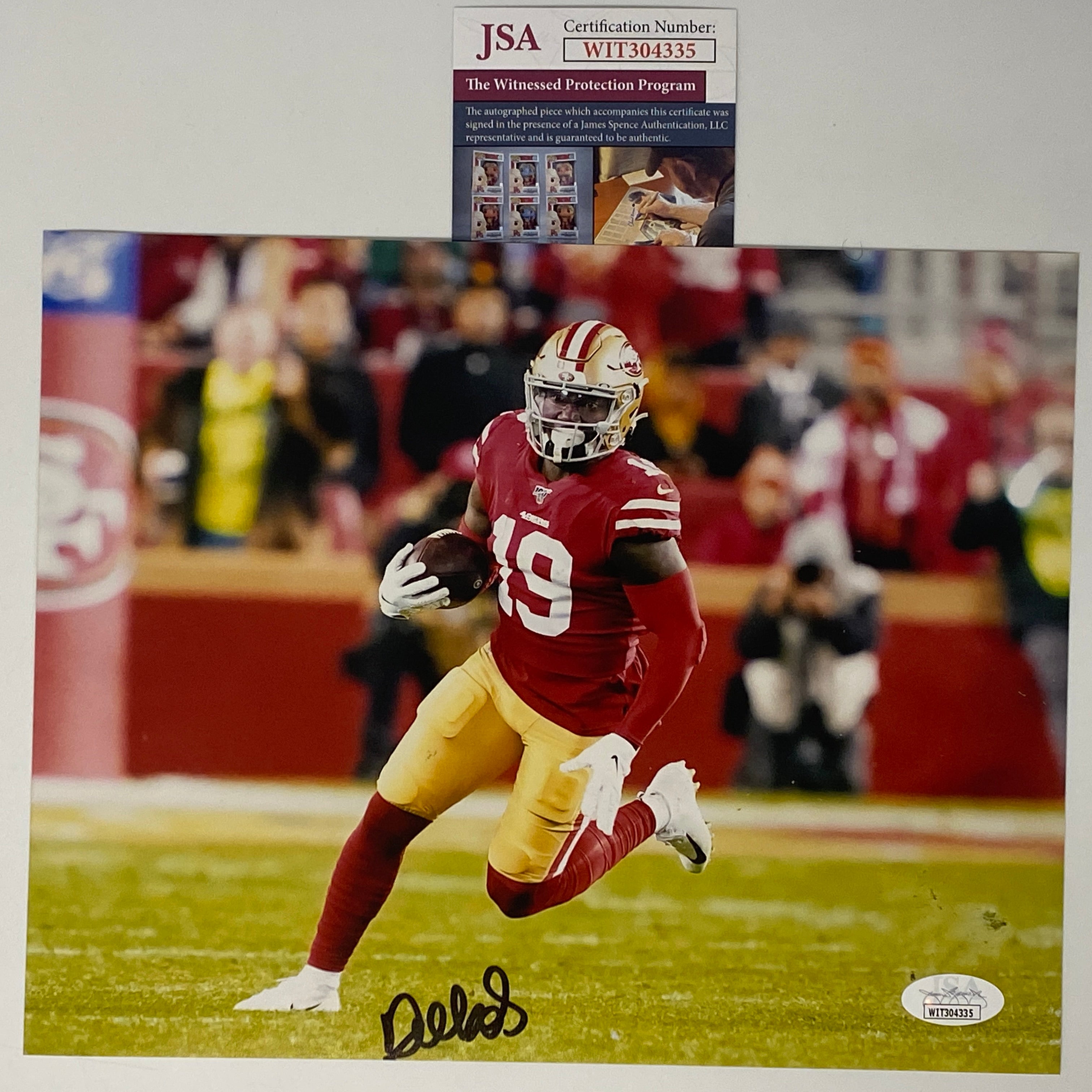 Autographed/Signed Deebo Samuel San Francisco 49ers 8x10 Football Photo JSA COA