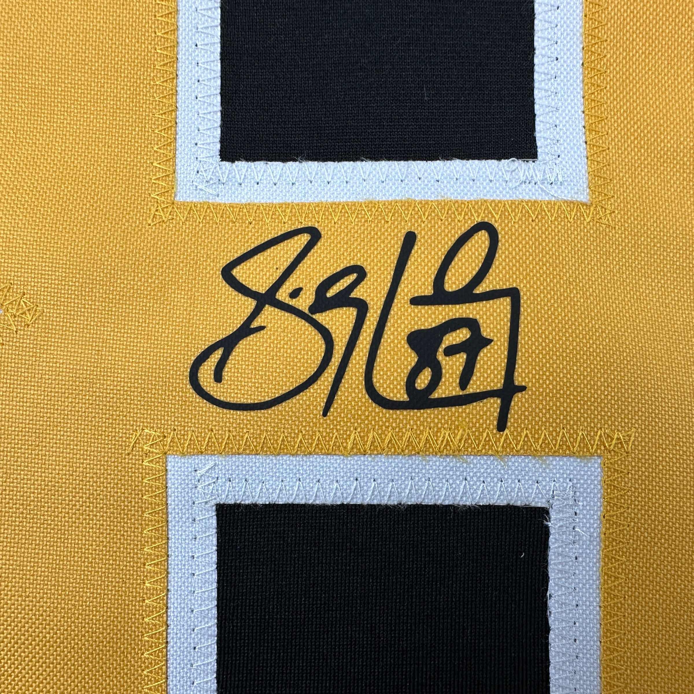 Facsimile Autographed Sidney Crosby Pittsburgh Black Reprint Laser Auto Hockey Jersey Size Men's XL