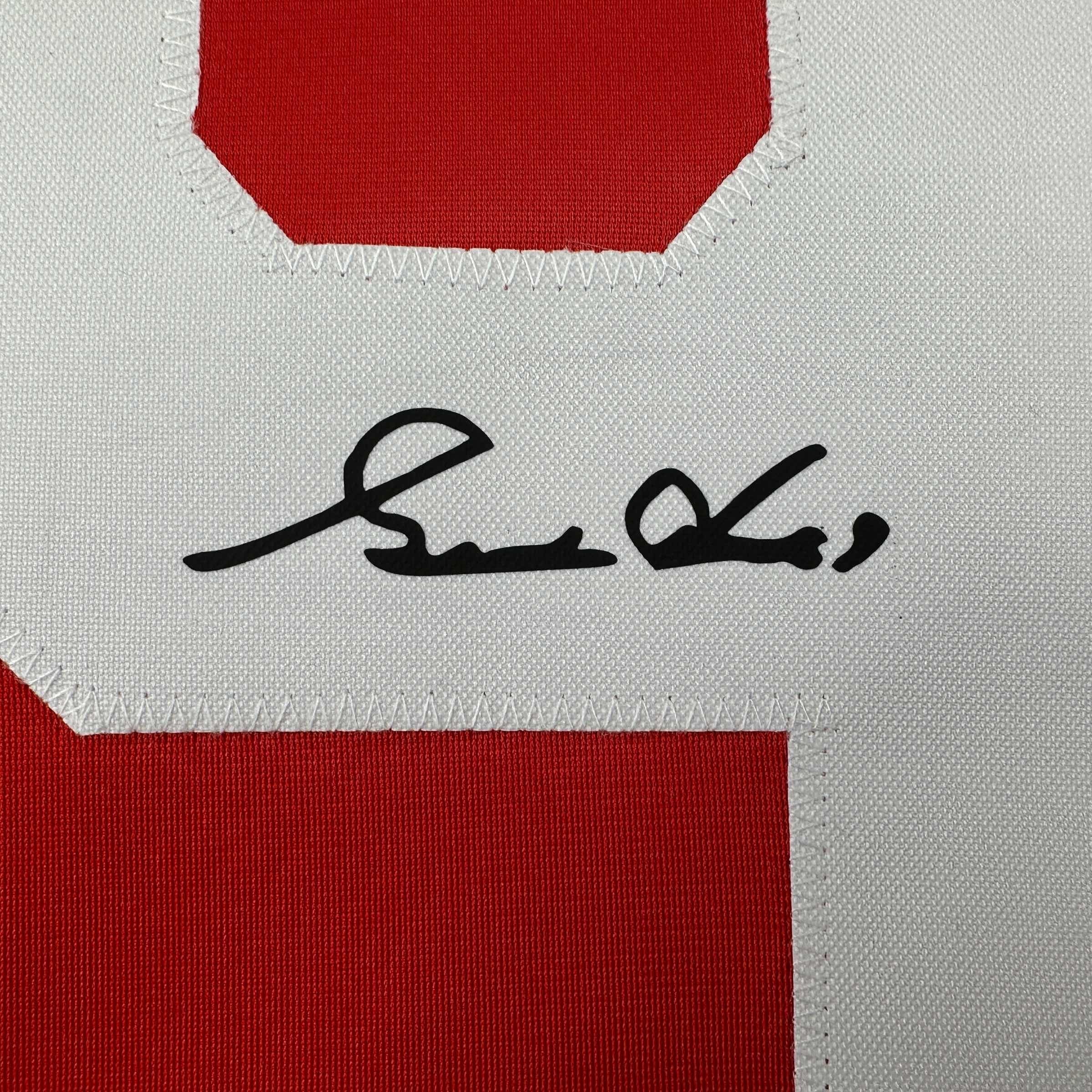 Facsimile Autographed Gordie Howe Detroit Red Reprint Laser Auto Hockey Jersey Size Men's XL