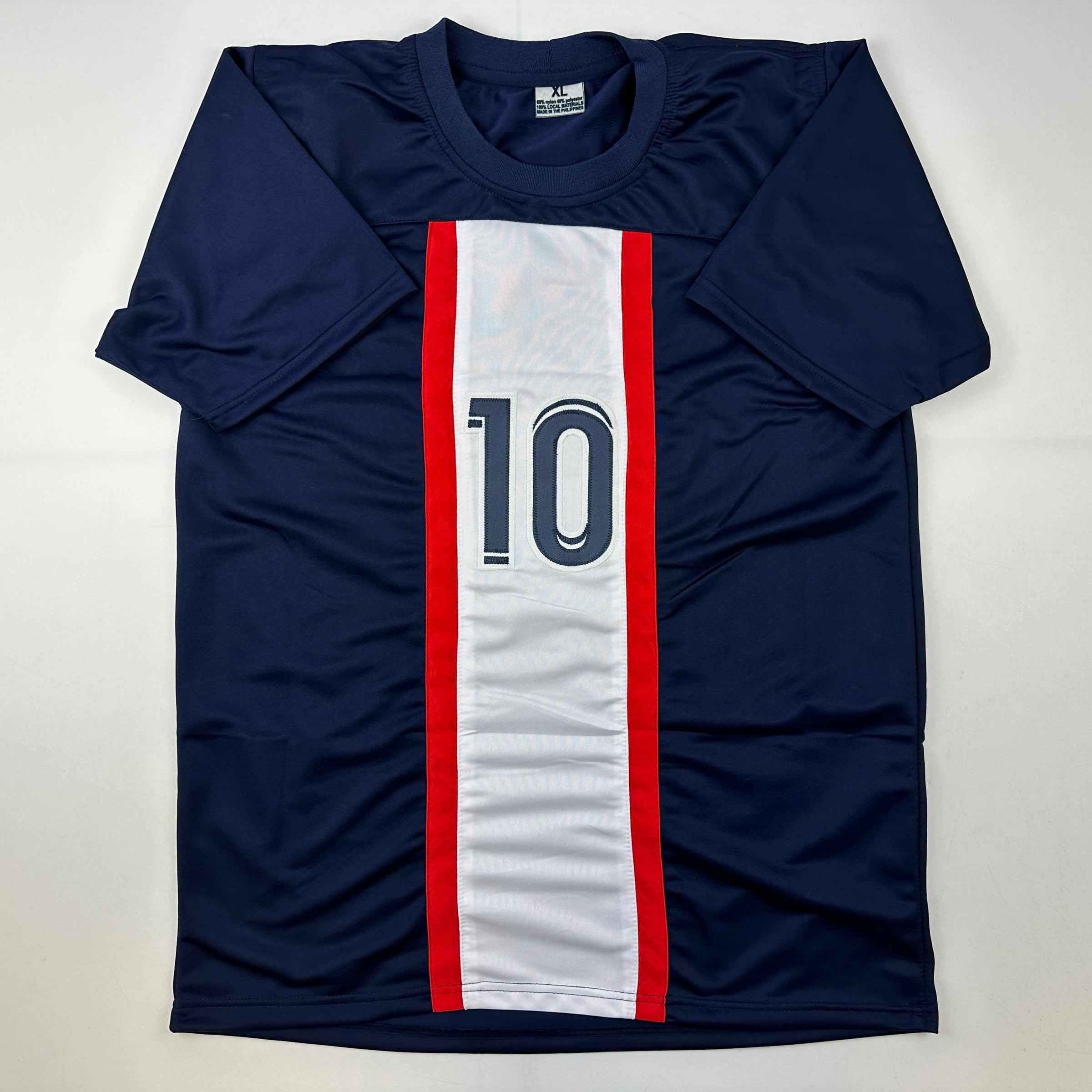 Facsimile Autographed Neymar Jr. PSG Blue Reprint Laser Auto Soccer Jersey Size Men's XL