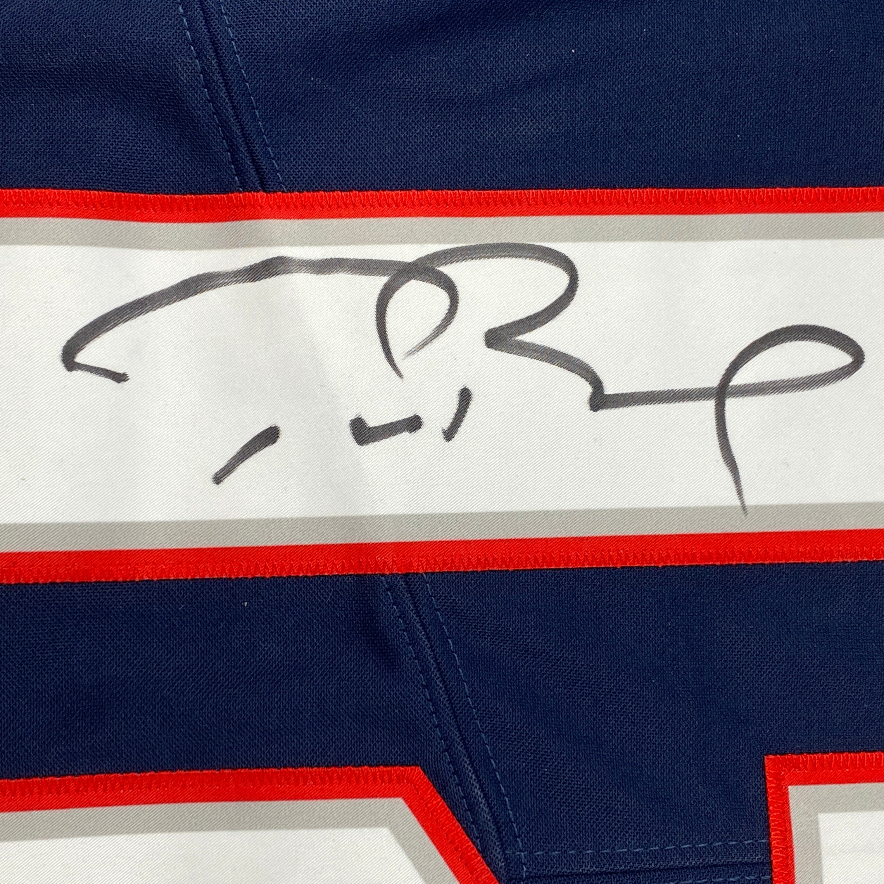 Autographed/Signed Tom Brady New England Patriots Blue Authentic Nike Limited Football Jersey Fanatics COA/LOA