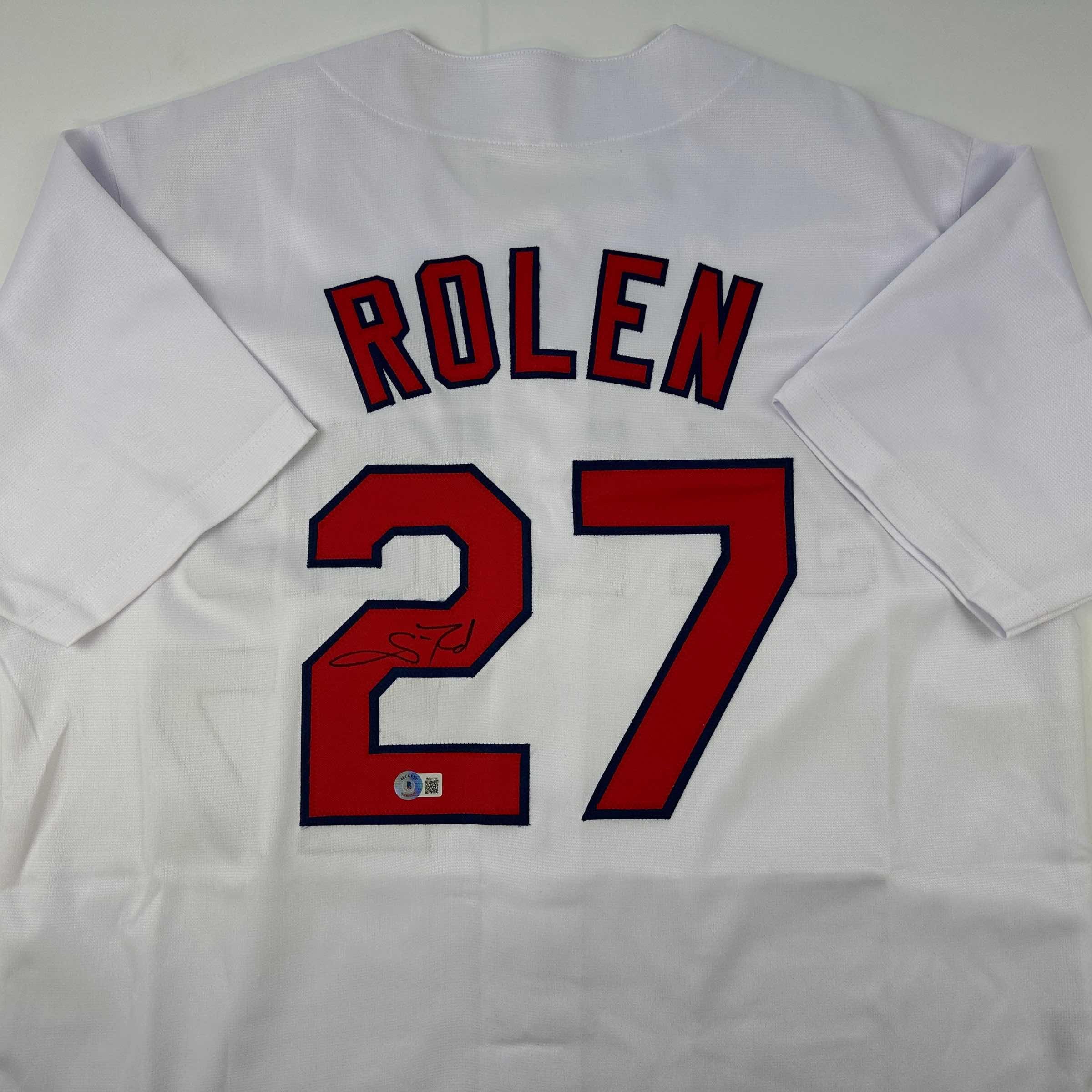 Autographed/Signed Scott Rolen St. Louis White Baseball Jersey Beckett BAS COA