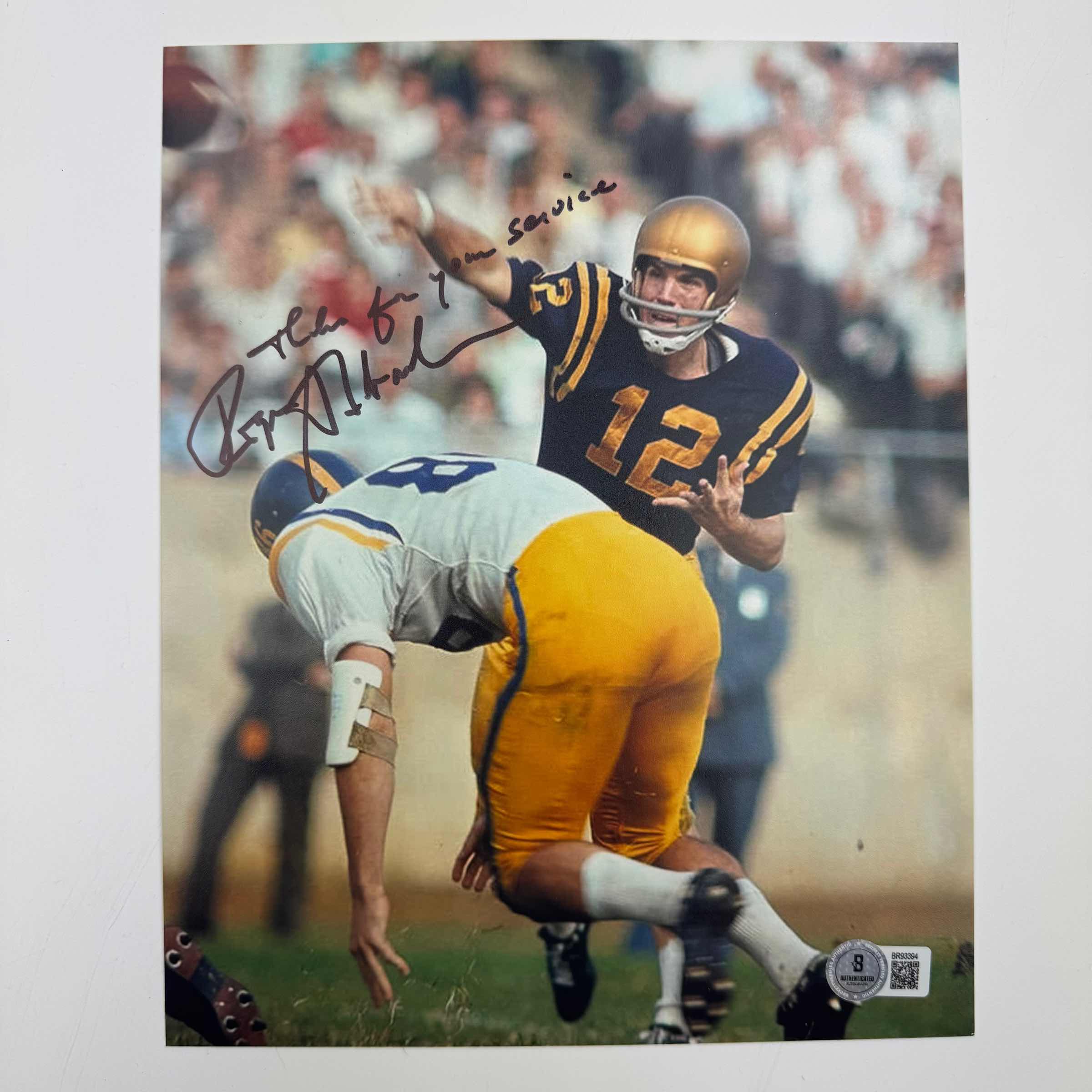 Autographed/Signed Roger Staubach Navy Midshipmen 8x10 College Football Photo Beckett BAS COA