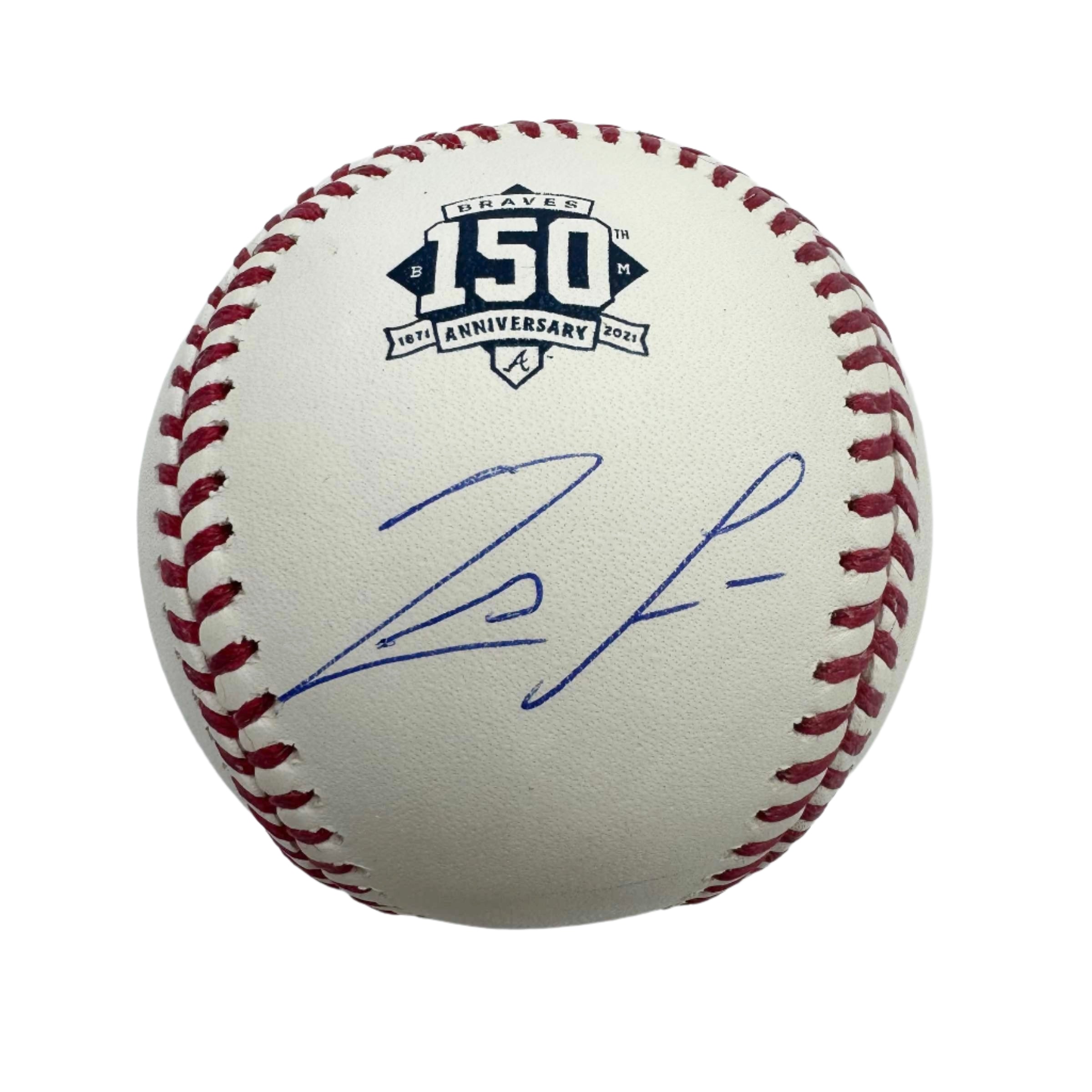 Autographed/Signed Ronald Acuna Jr. Braves 150th Anniversary Rawlings Official Major League ROML Baseball JSA COA