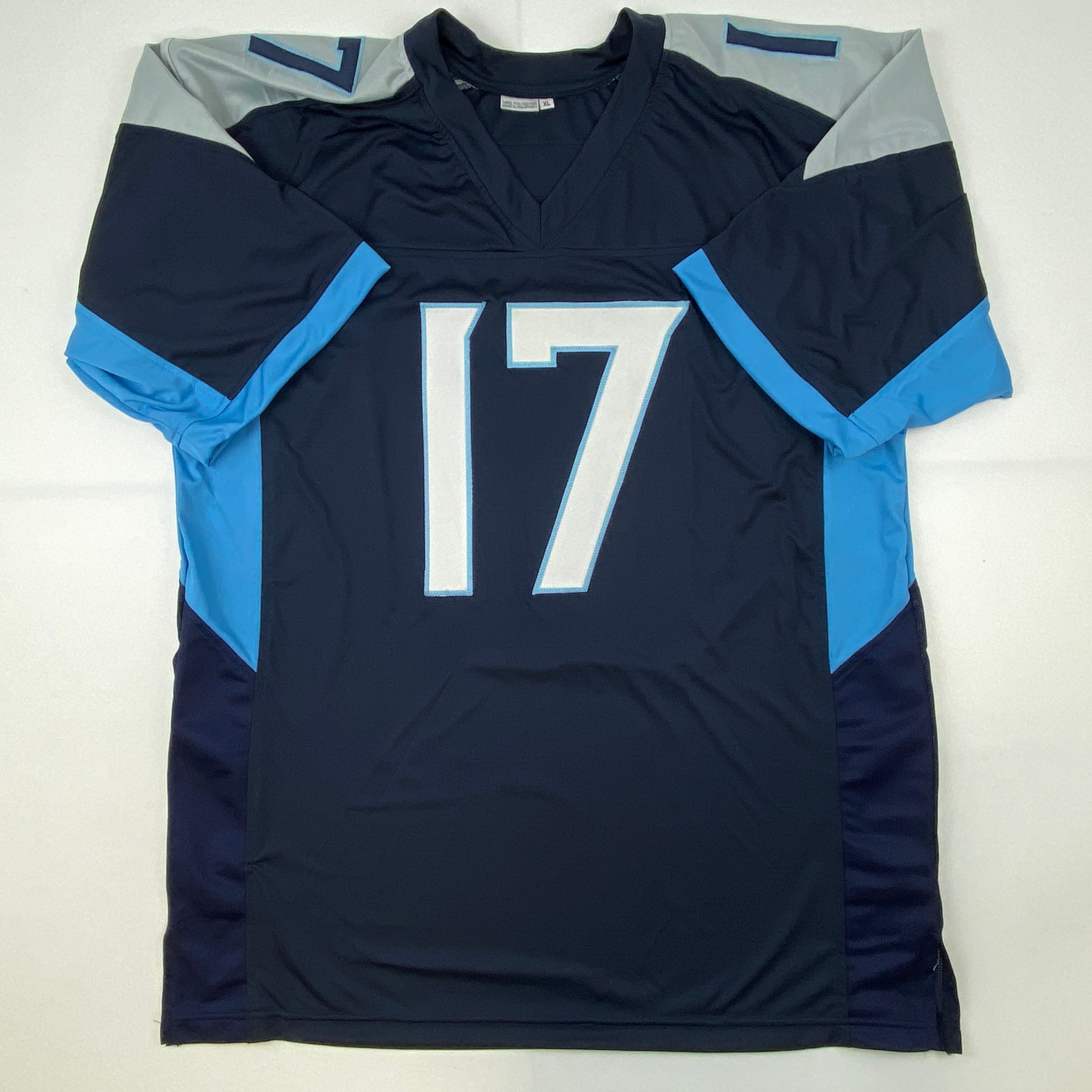 Autographed/Signed Ryan Tannehill Tennessee Dark Blue Football Jersey Beckett BAS COA