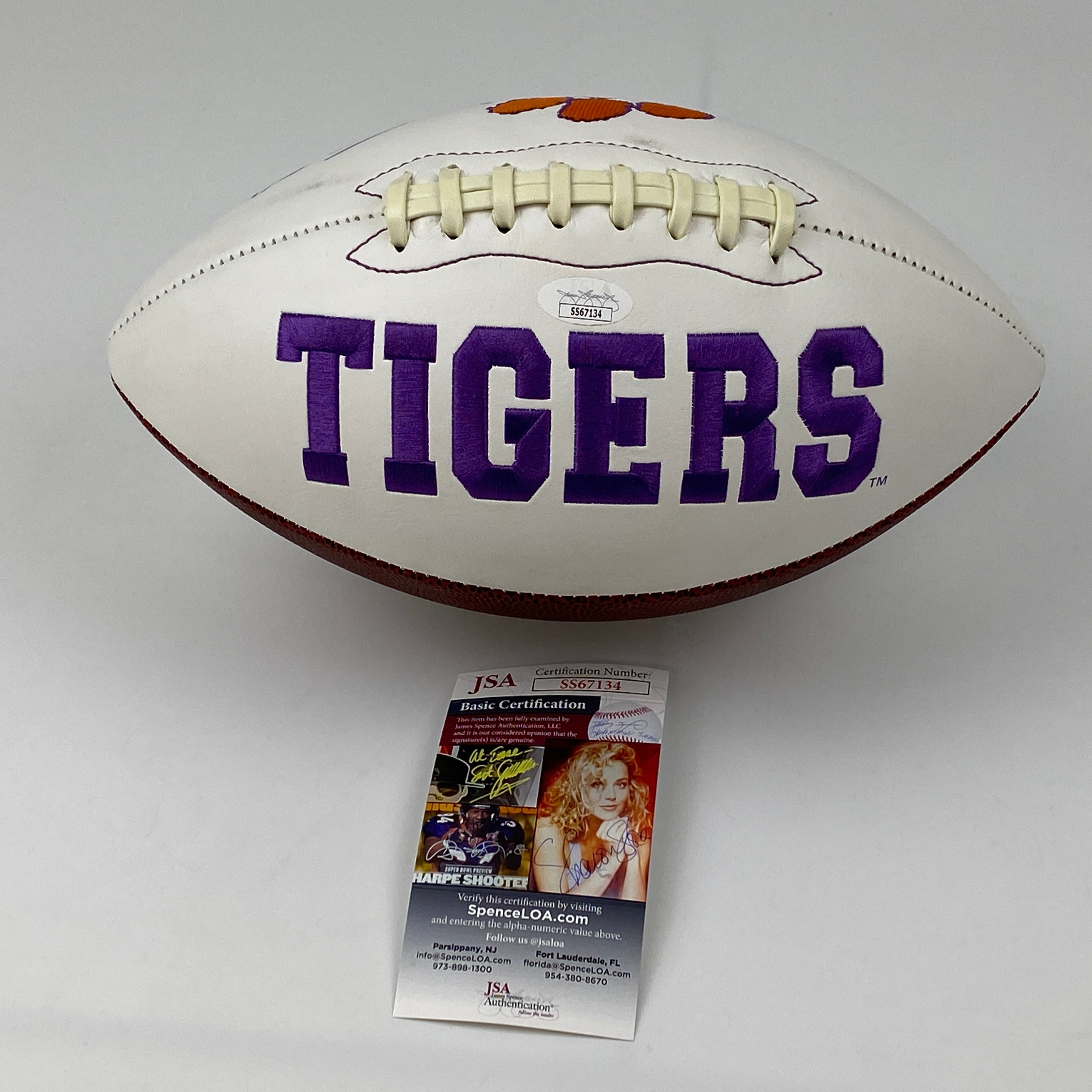 Autographed/Signed Trevor Lawrence Clemson Tigers Full Size White Panel Logo College Football JSA COA