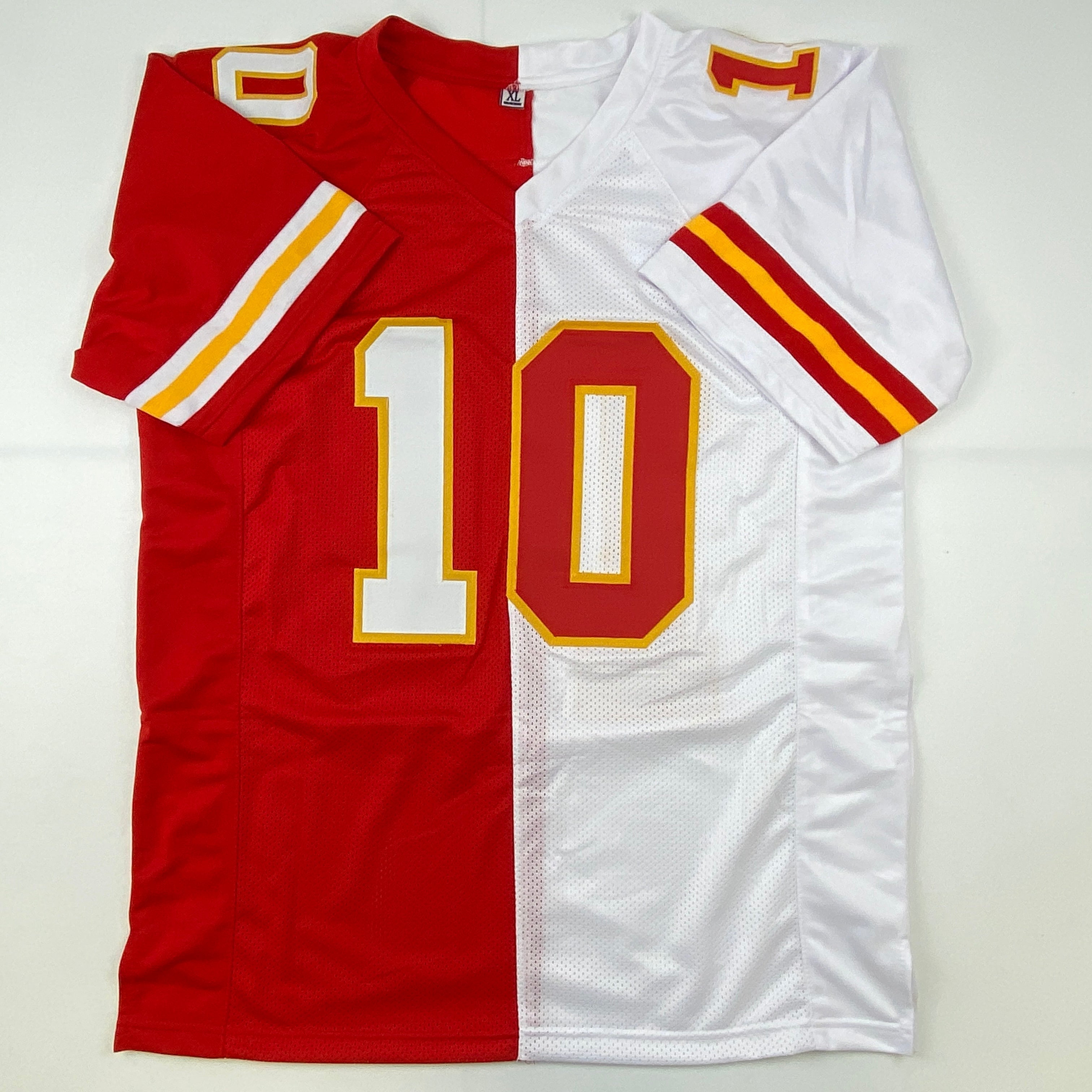 Autographed/Signed Tyreek Hill Kansas City Split Red/White Football Jersey JSA COA