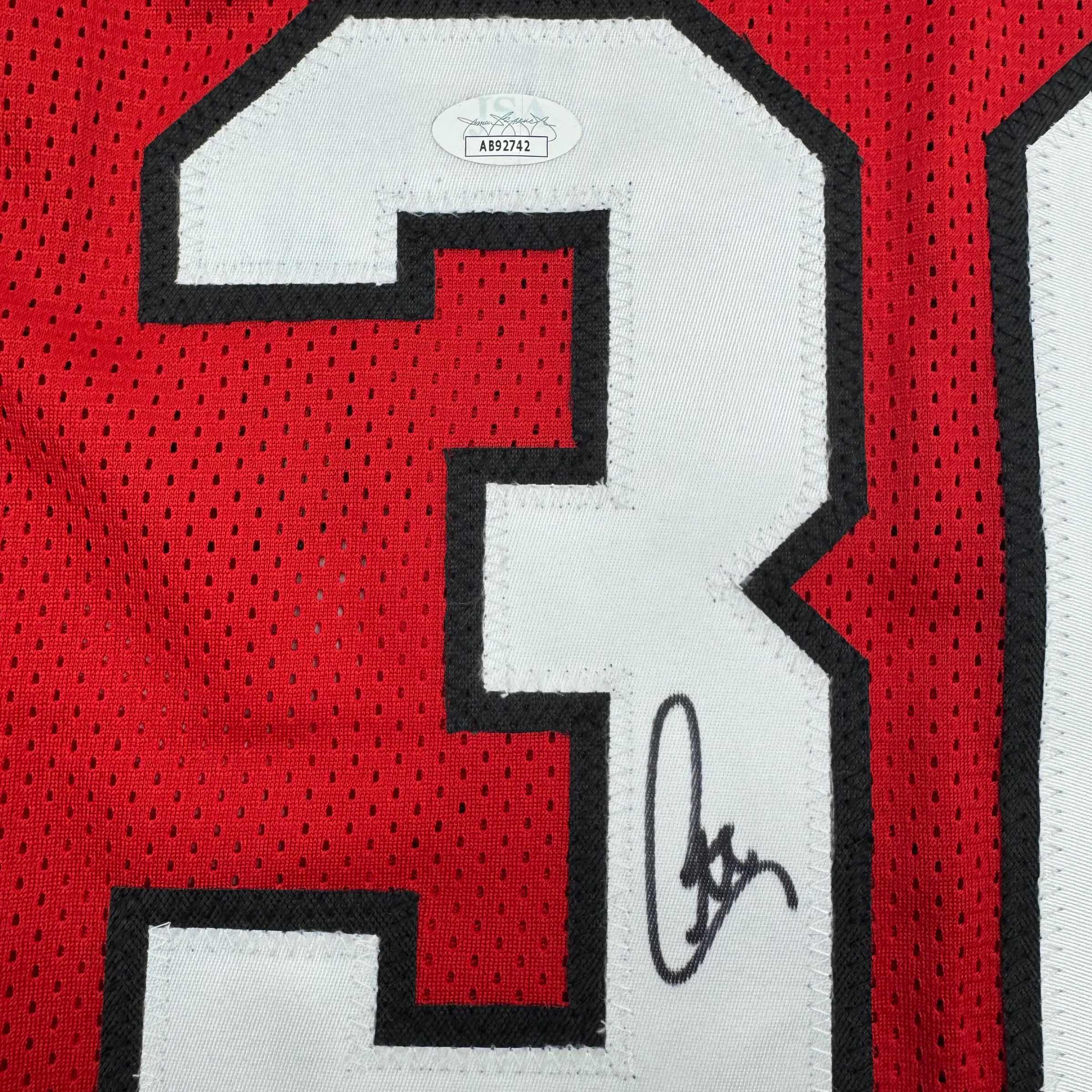 Autographed/Signed Stephen Steph Curry Davidson Wildcats Red College Basketball Jersey JSA COA