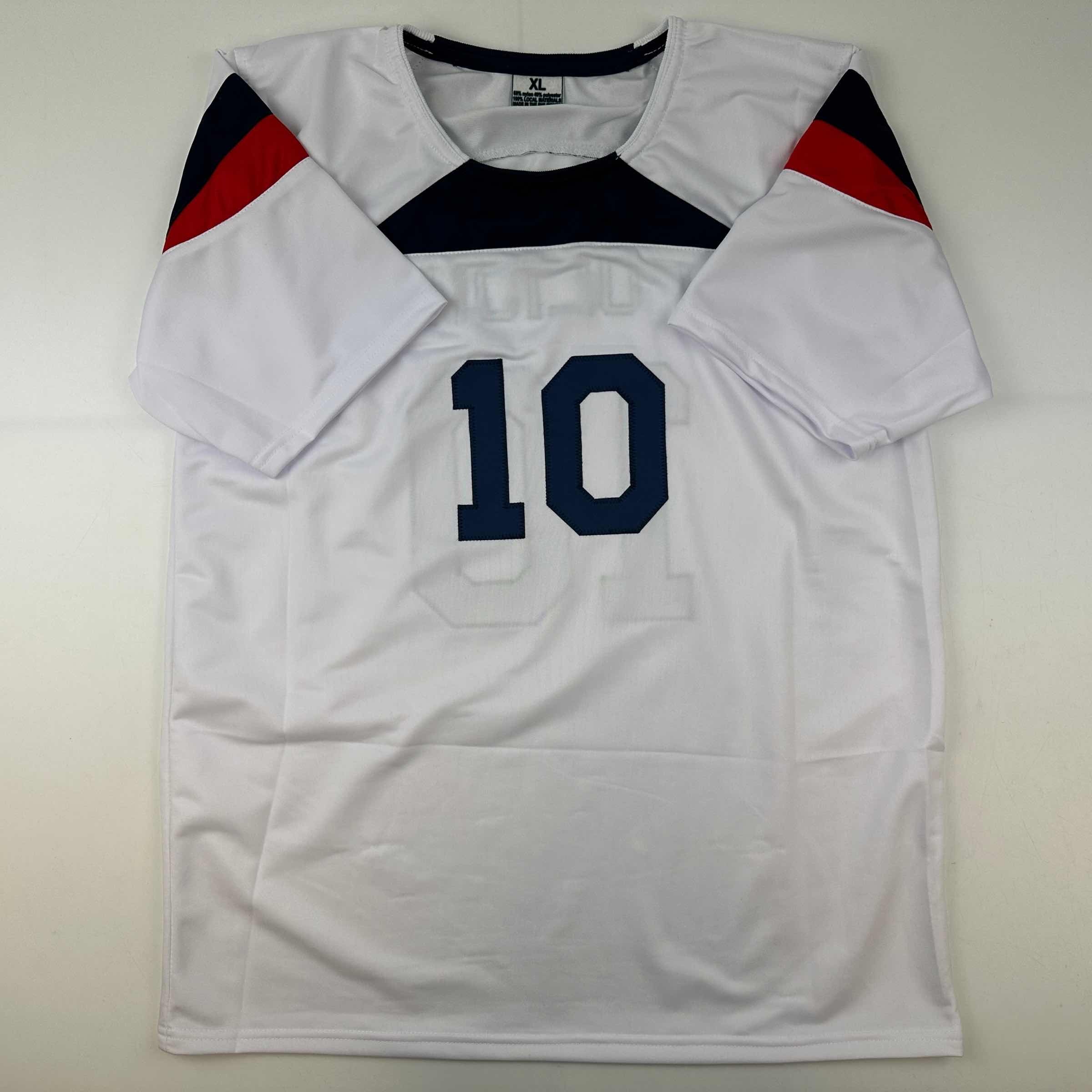 Facsimile Autographed Christian Pulisic United States USA White World Cup Reprint Laser Auto Soccer Jersey Size Men's XL