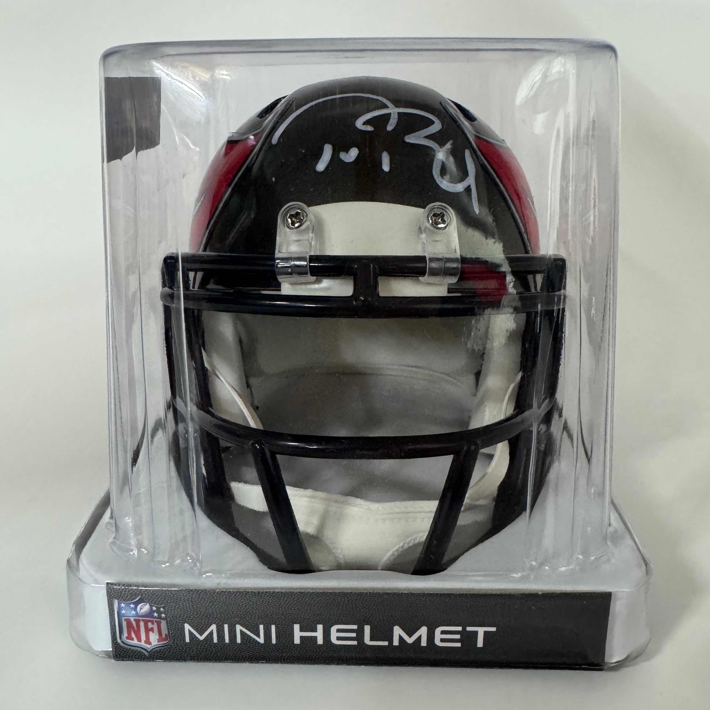 Autographed/Signed Tom Brady Tampa Bay Buccaneers Football Mini Helmet Fanatics COA