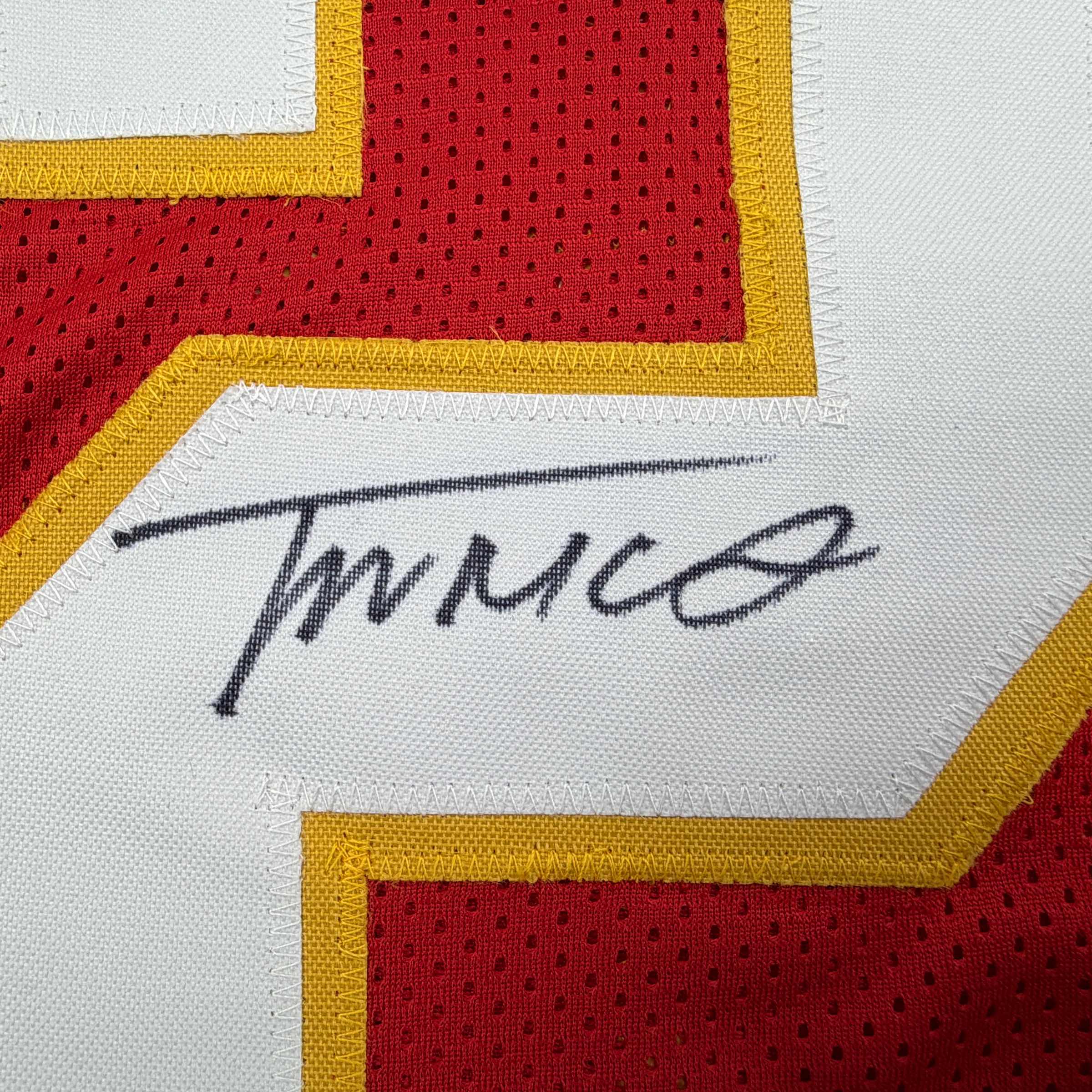 Autographed/Signed Trent McDuffie Kansas City Red Football Jersey JSA COA