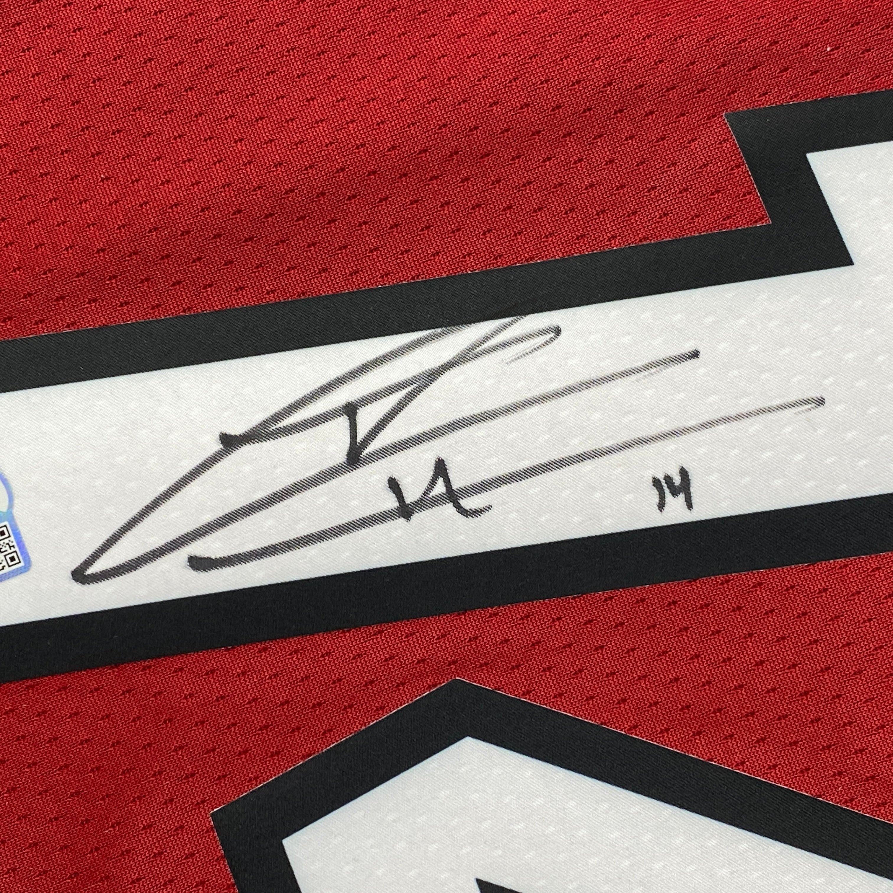 Autographed/Signed Tyler Herro Miami Heat Red Authentic Basketball Jersey Fanatics COA