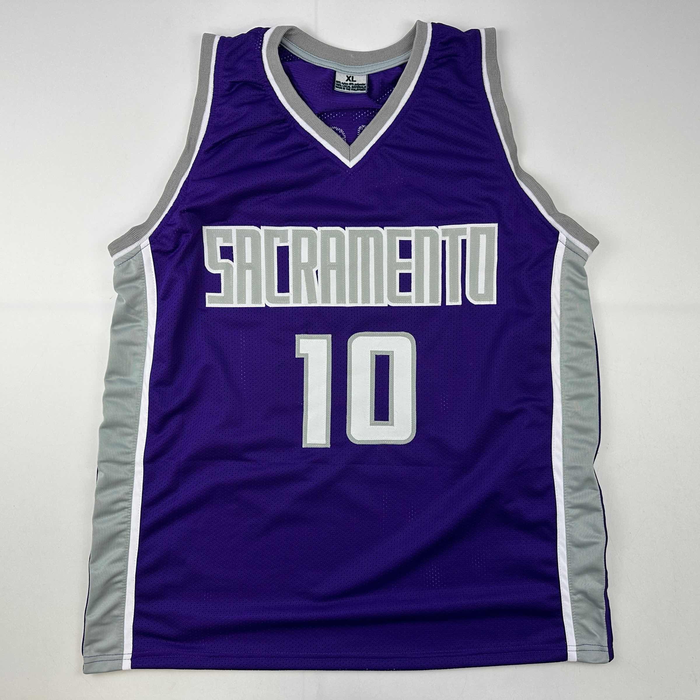 Facsimile Autographed Domantas Sabonis Sacramento Purple Reprint Laser Auto Basketball Jersey Size Men's XL
