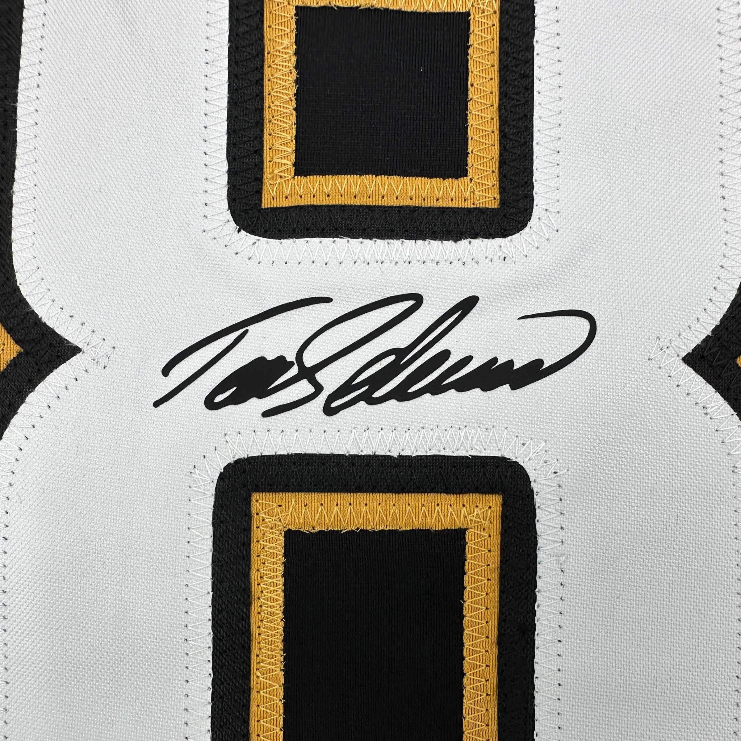 Framed Facsimile Autographed Teemu Selanne 35x39 Anaheim Black Reprint Laser Auto Hockey Jersey